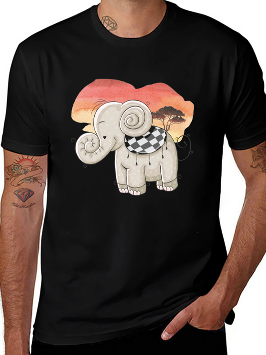 Cute Elephant Graphic Tee - Safari Style