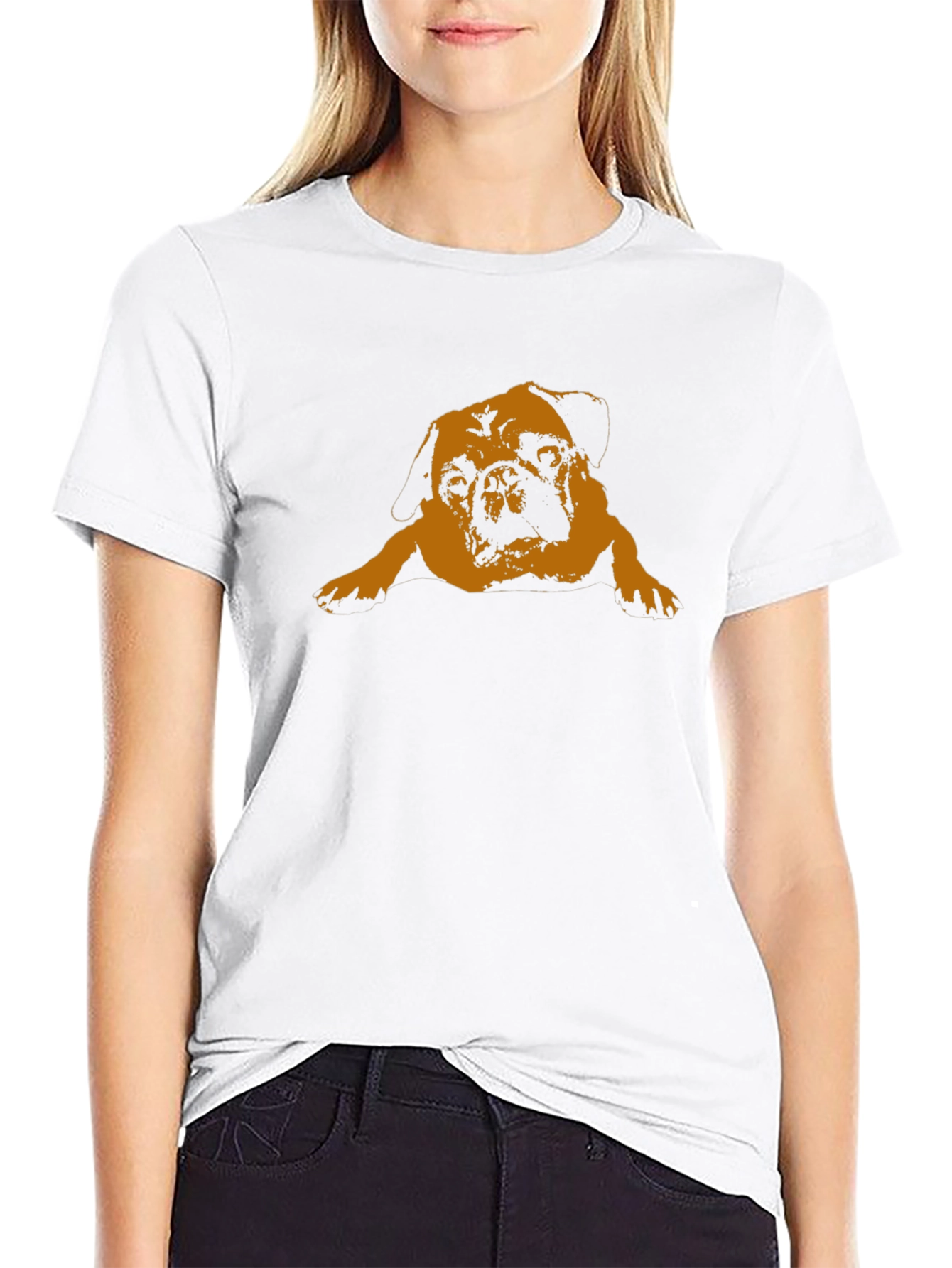 Pug Graphic Tee - Relaxed Fit Black T-Shirt