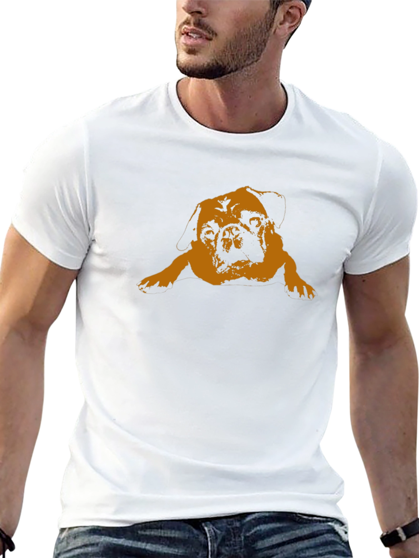 Pug Graphic Tee - Relaxed Fit Black T-Shirt
