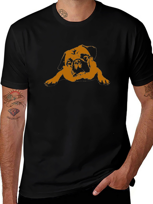Pug Graphic Tee - Relaxed Fit Black T-Shirt