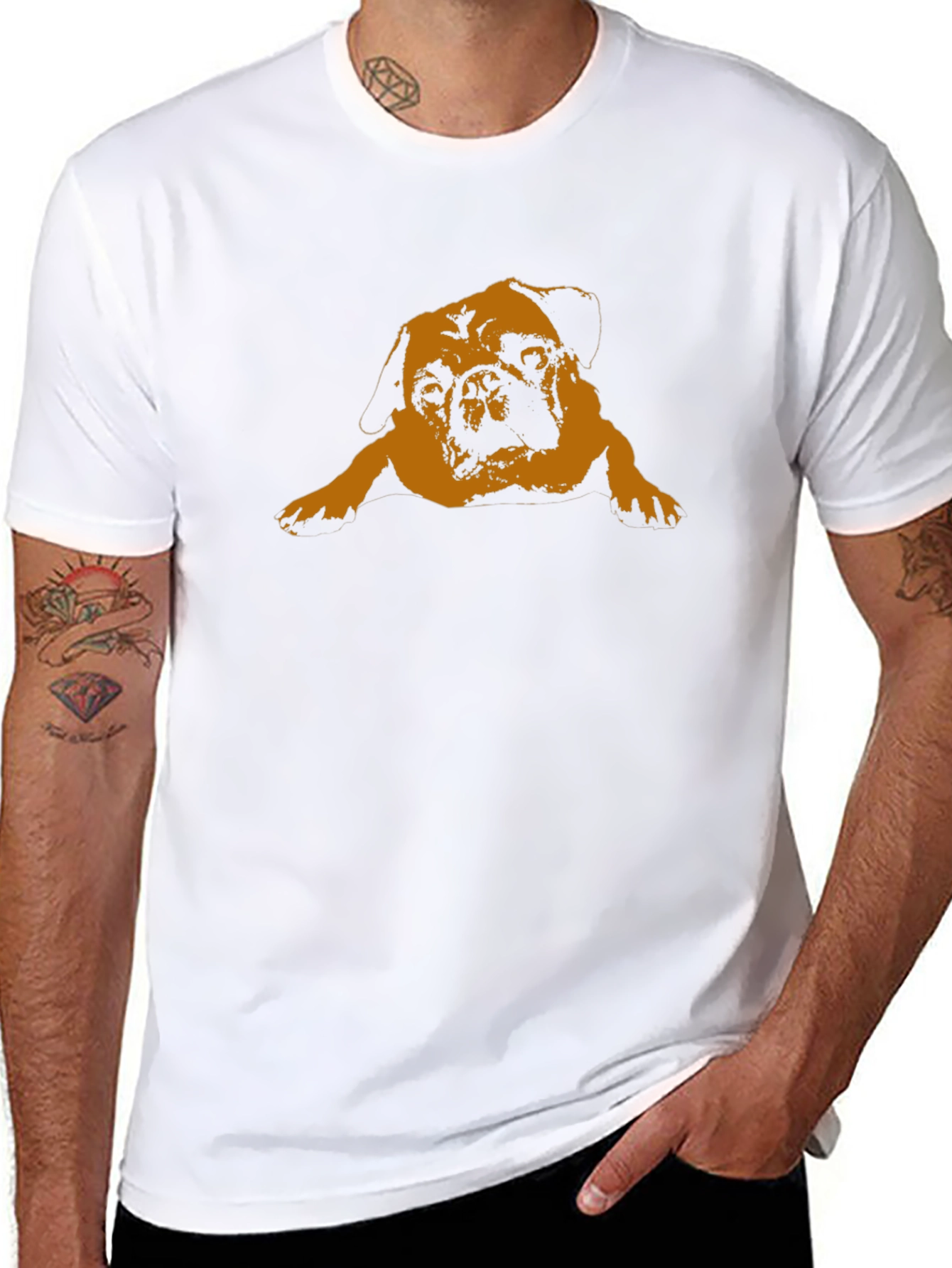 Pug Graphic Tee - Relaxed Fit Black T-Shirt