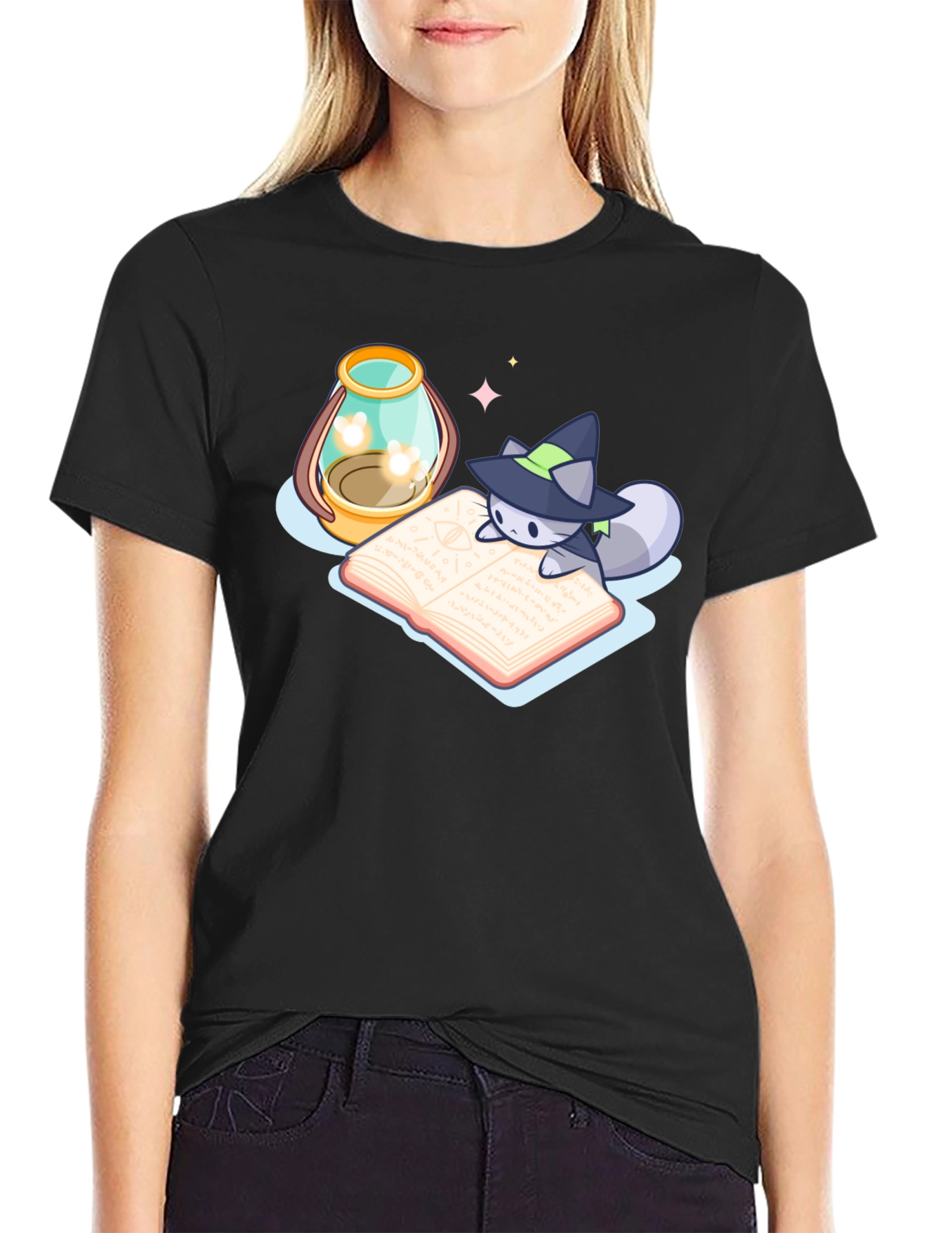 Wizard Cat T-Shirt - Black