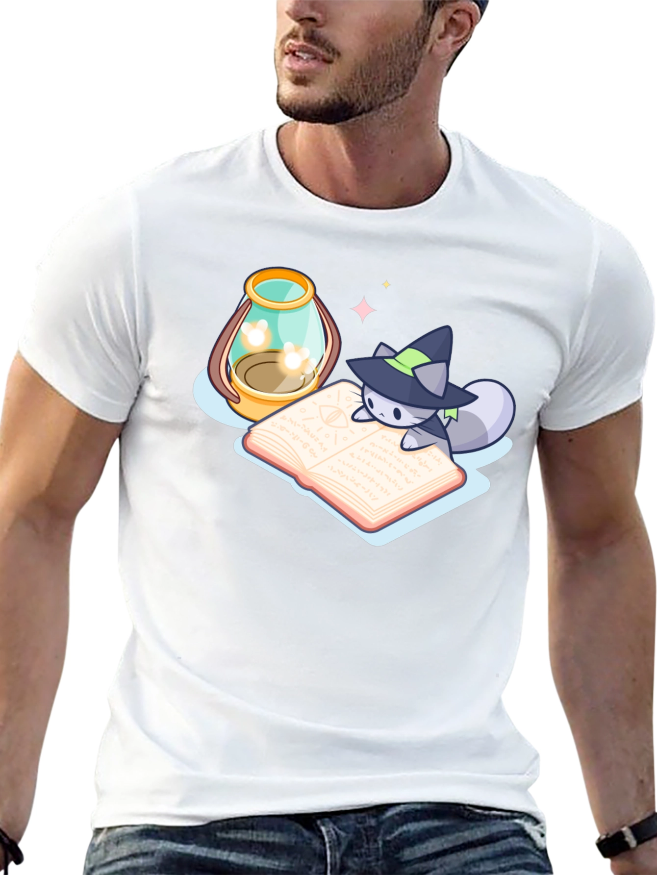 Wizard Cat T-Shirt - Black