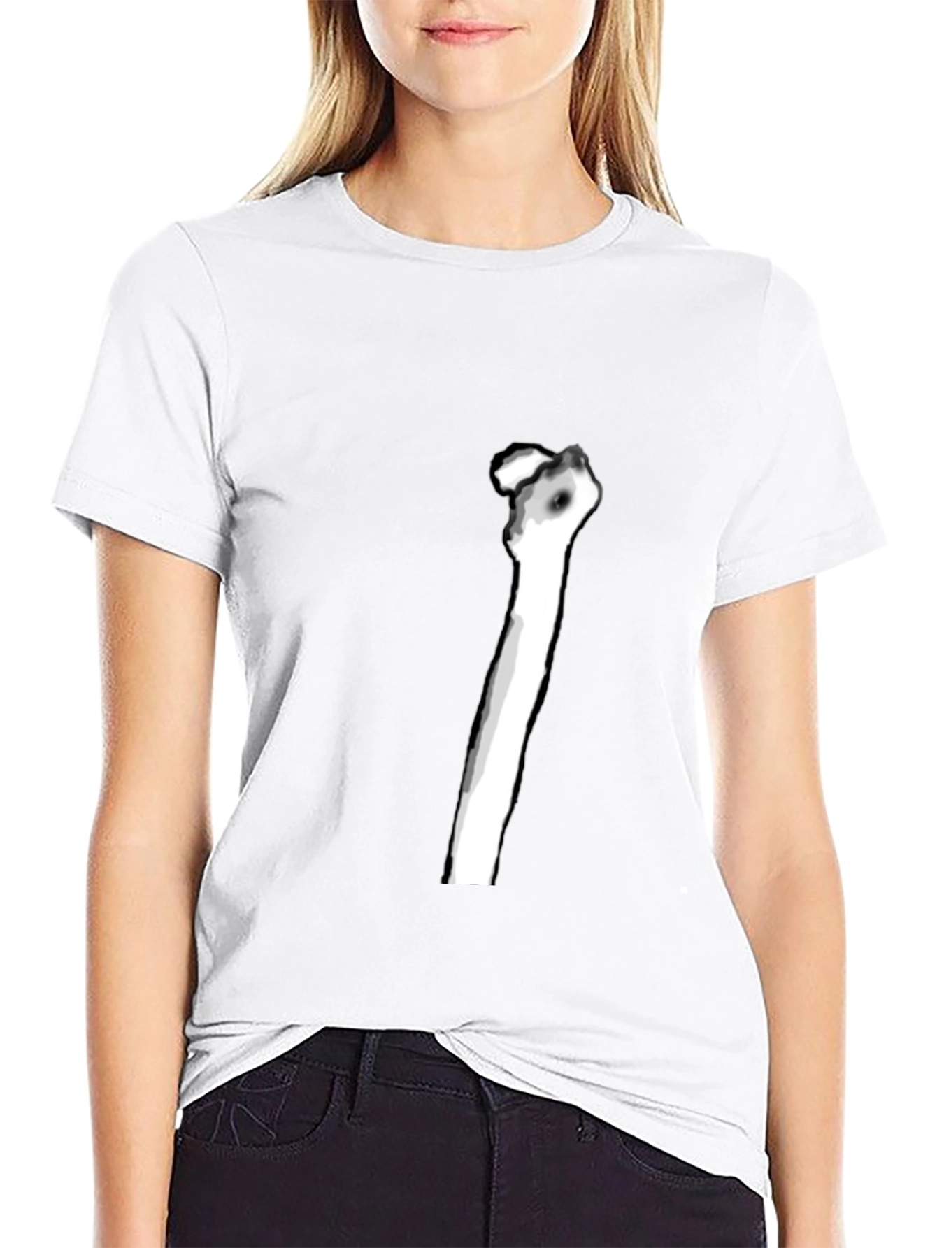 Skeleton Rib Graphic Tee - Black Casual