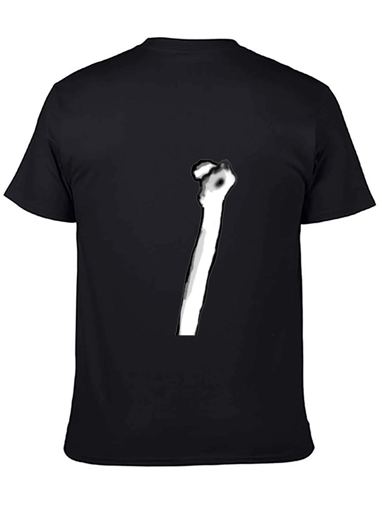 Skeleton Rib Graphic Tee - Black Casual