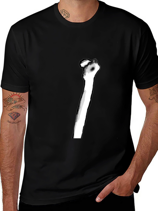 Skeleton Rib Graphic Tee - Black Casual