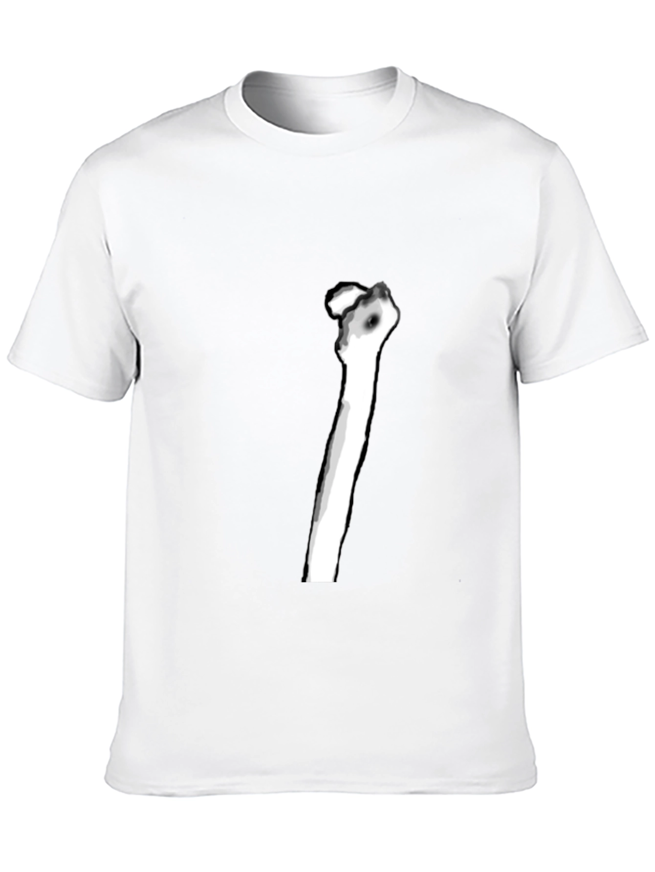 Skeleton Rib Graphic Tee - Black Casual