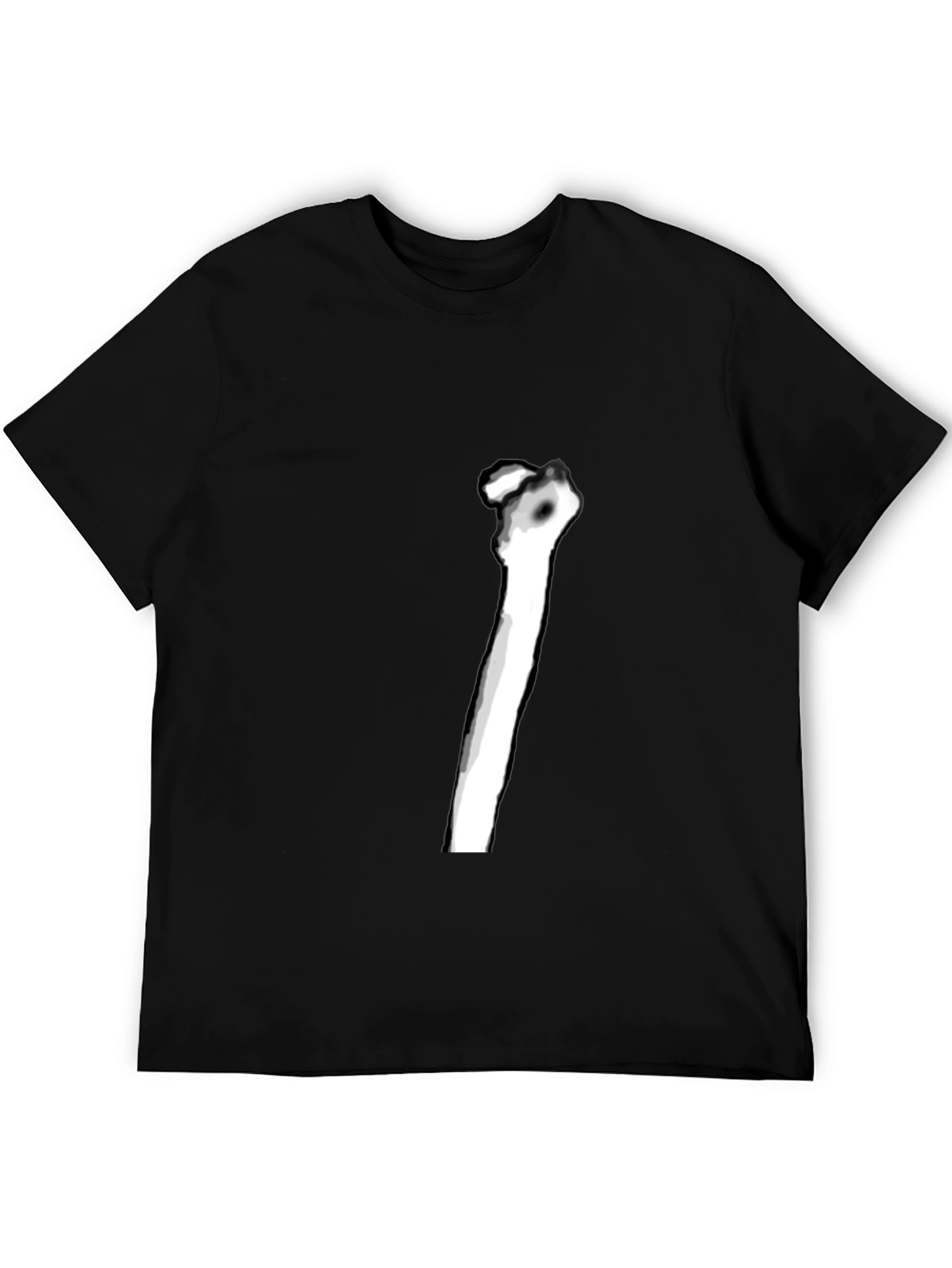 Skeleton Rib Graphic Tee - Black Casual