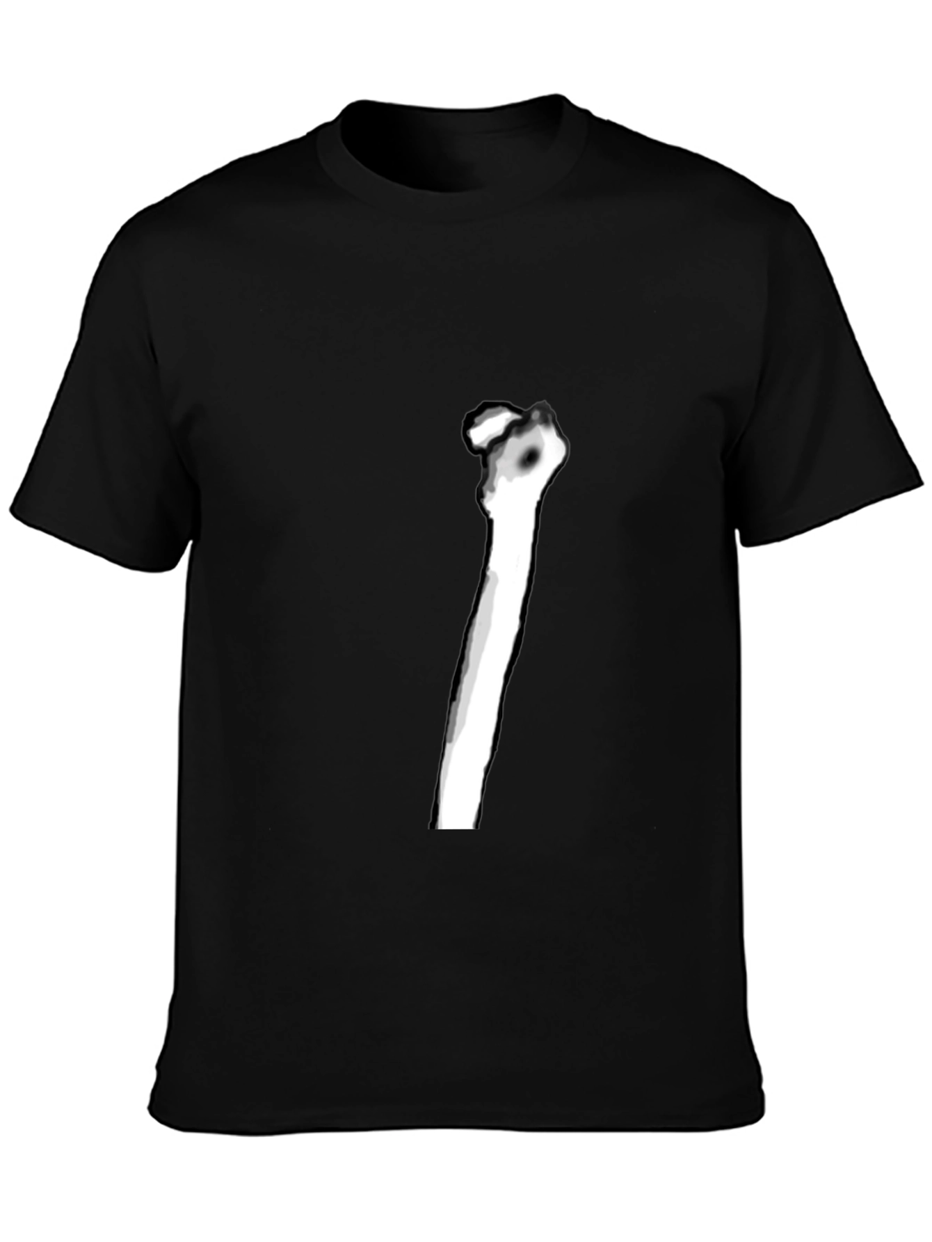 Skeleton Rib Graphic Tee - Black Casual