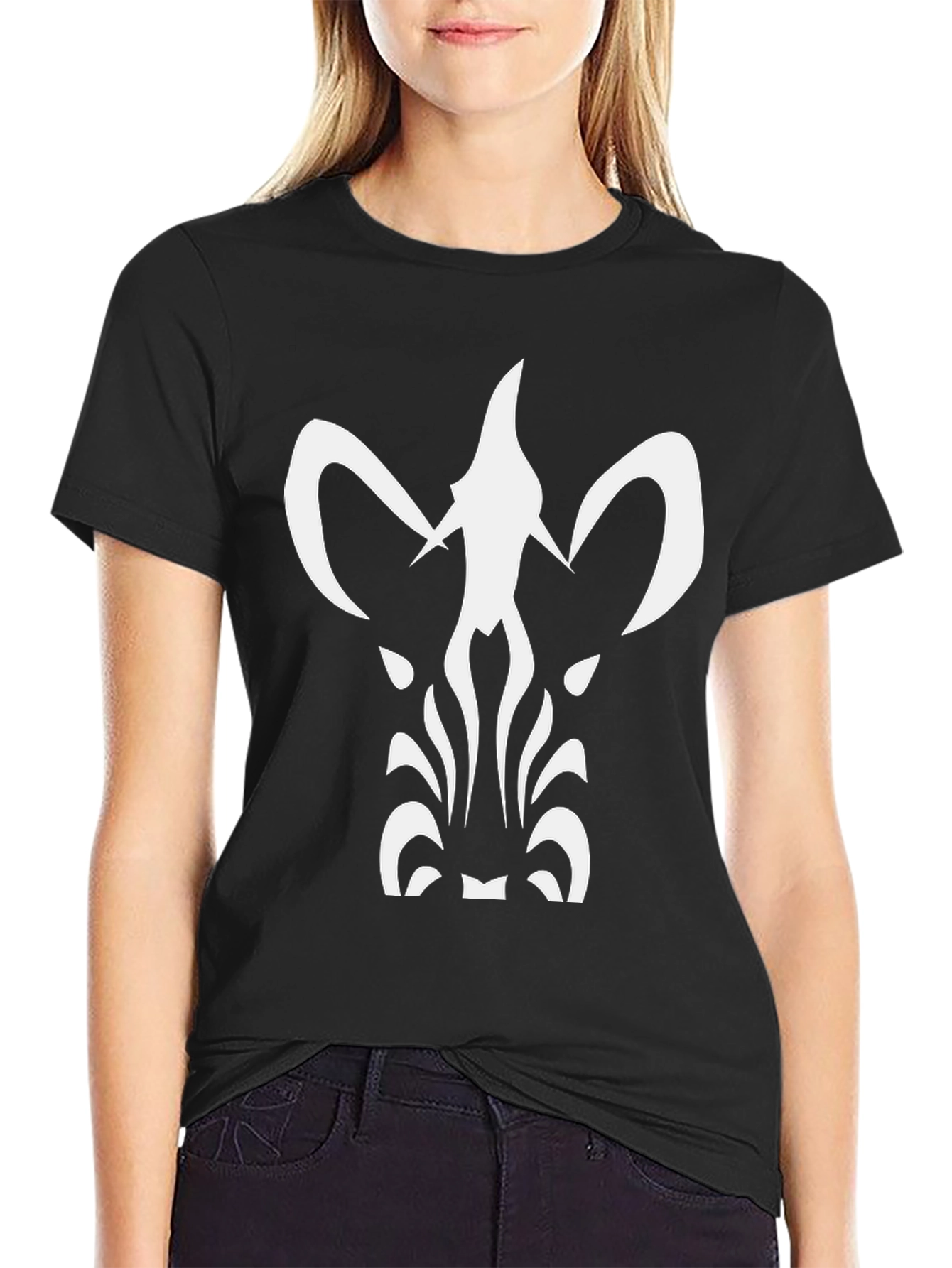 Abstract Graphic Print T-Shirt - Black