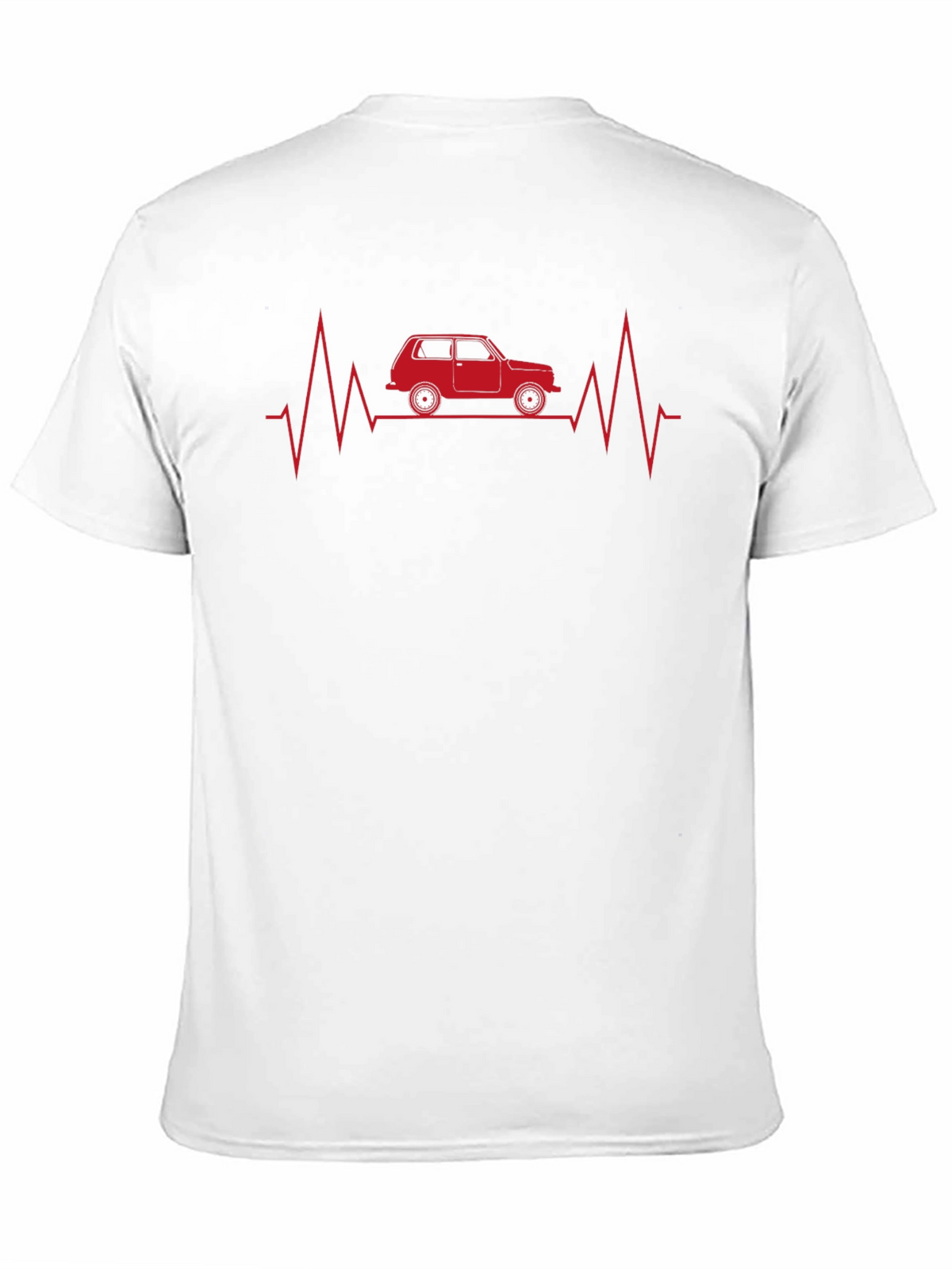 Car Heartbeat Graphic Tee - Black Cotton T-Shirt