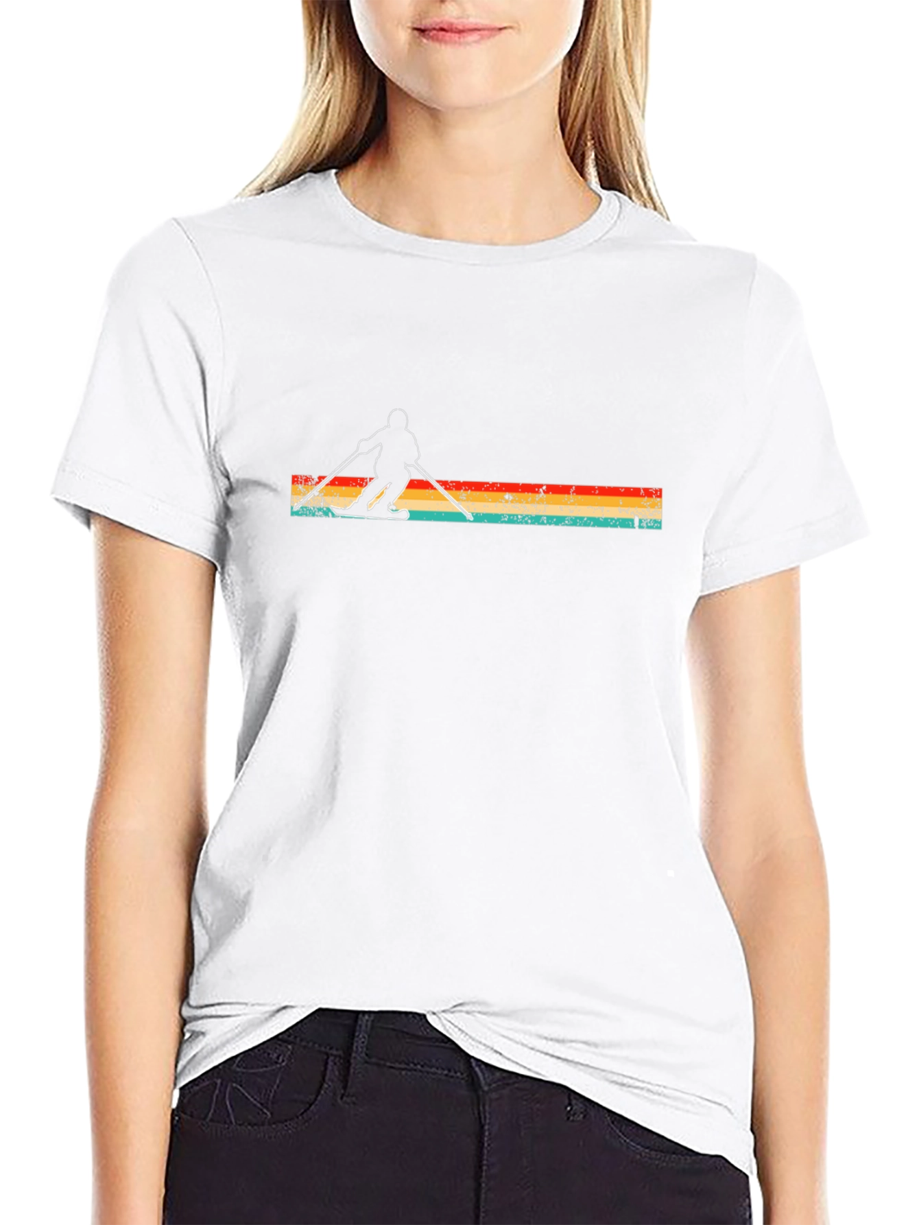 Retro Ski T-Shirt - Stylish Winter Sports Apparel