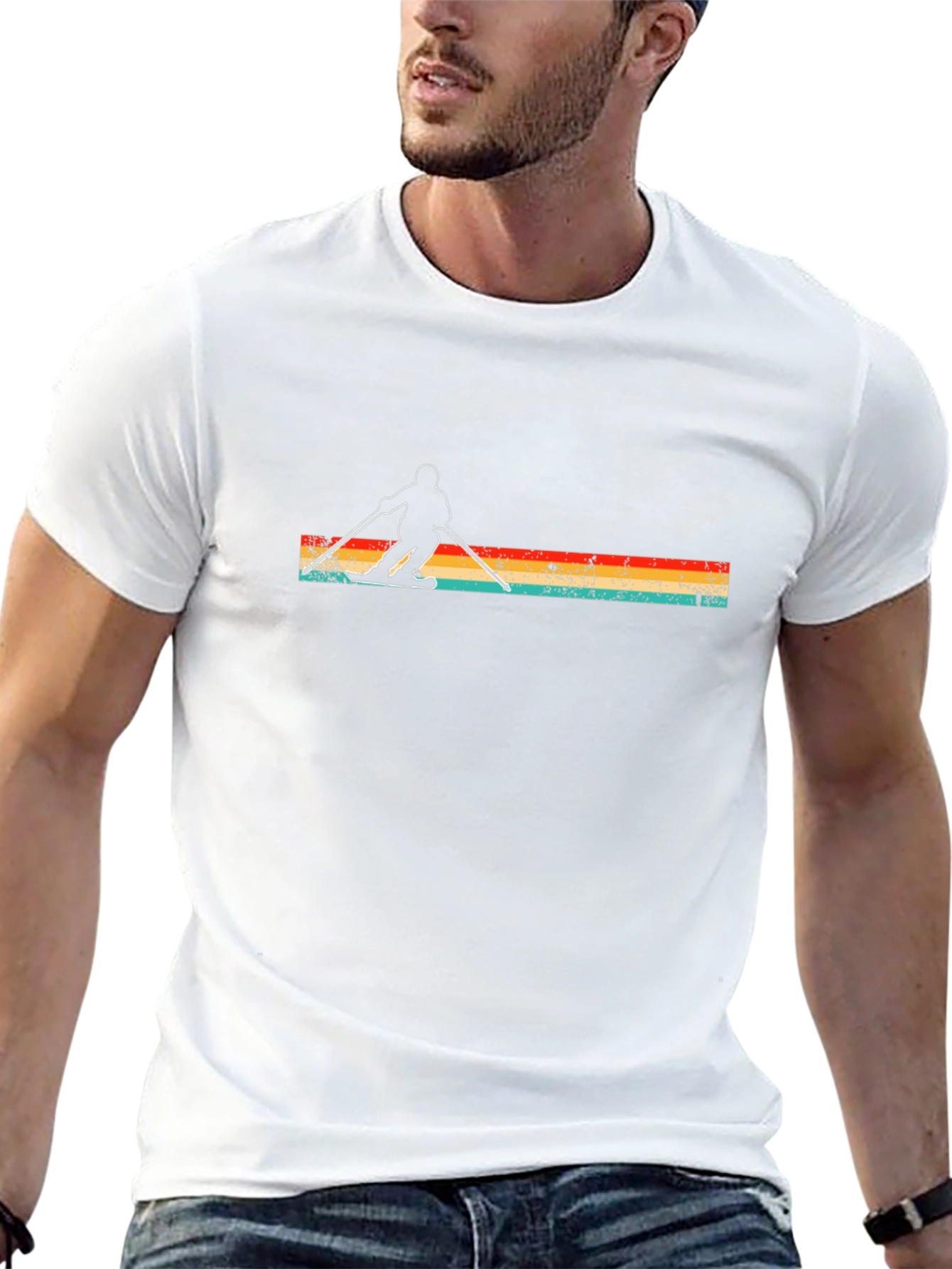 Retro Ski T-Shirt - Stylish Winter Sports Apparel