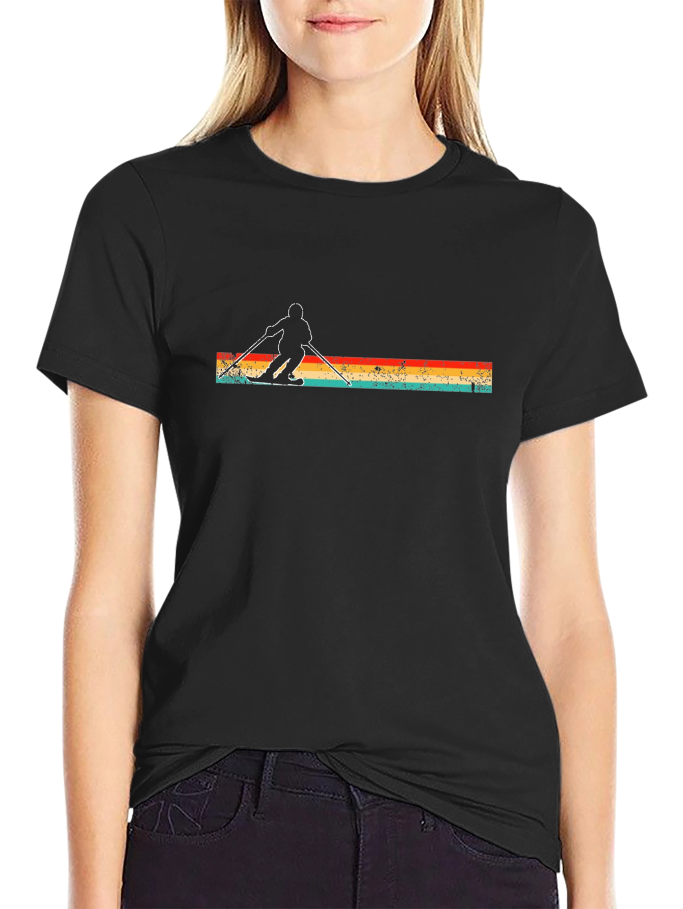 Retro Ski T-Shirt - Stylish Winter Sports Apparel