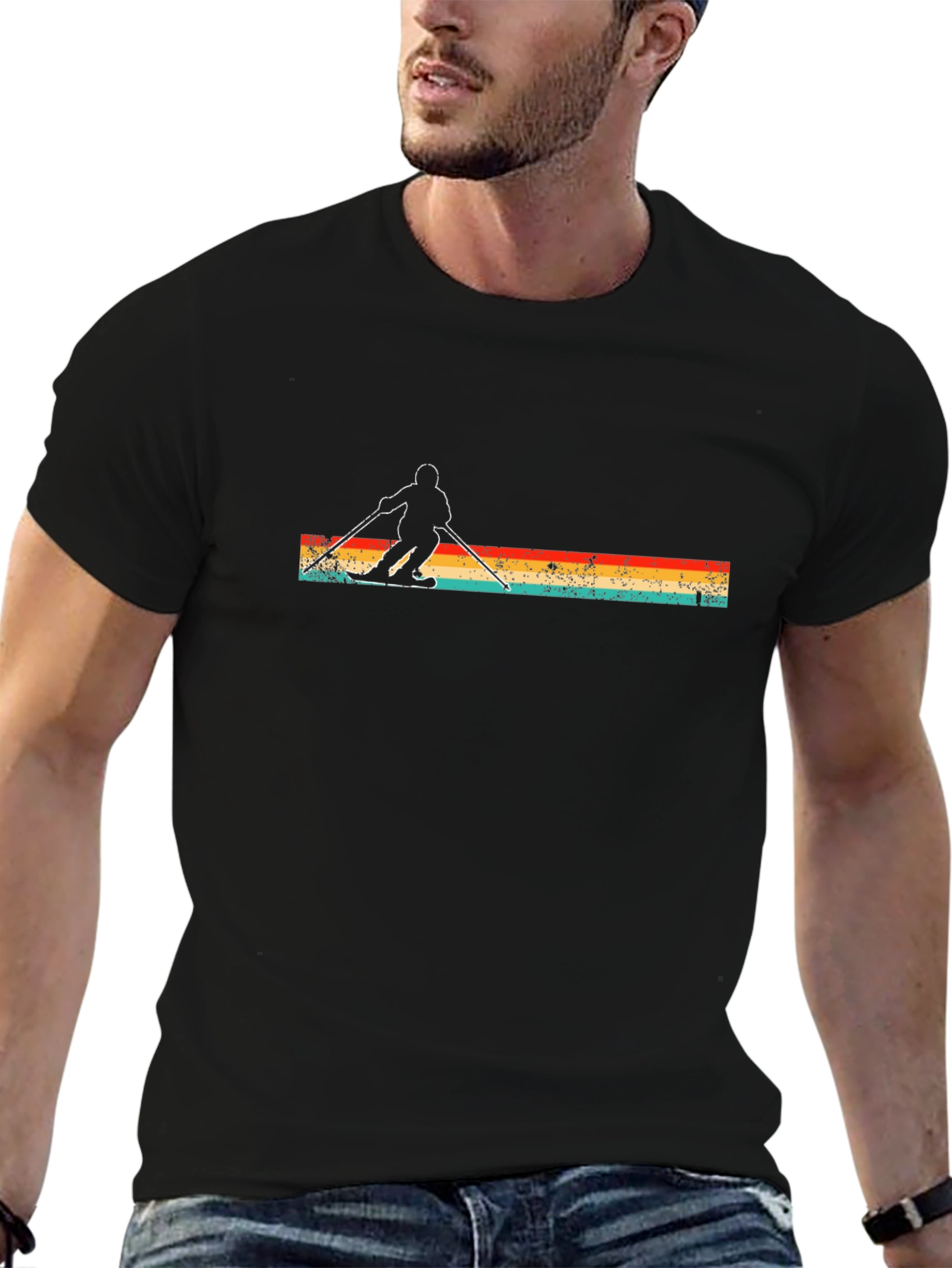 Retro Ski T-Shirt - Stylish Winter Sports Apparel