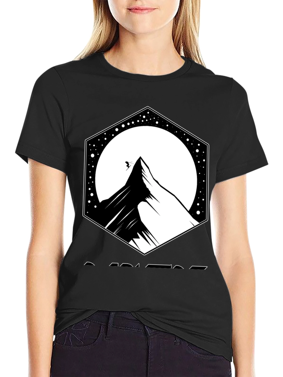 Mountain Peak Graphic Black T-Shirt