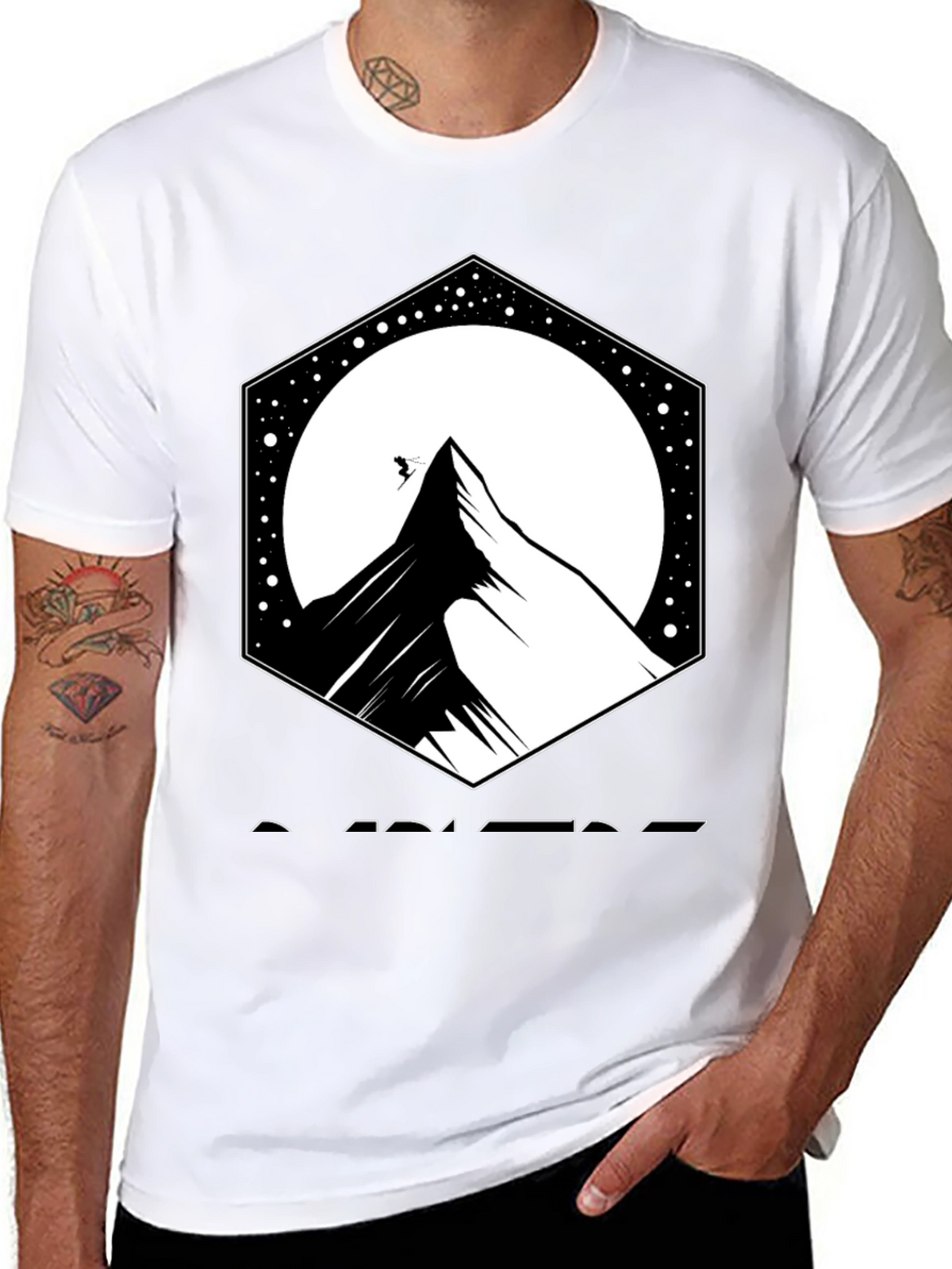 Mountain Peak Graphic Black T-Shirt