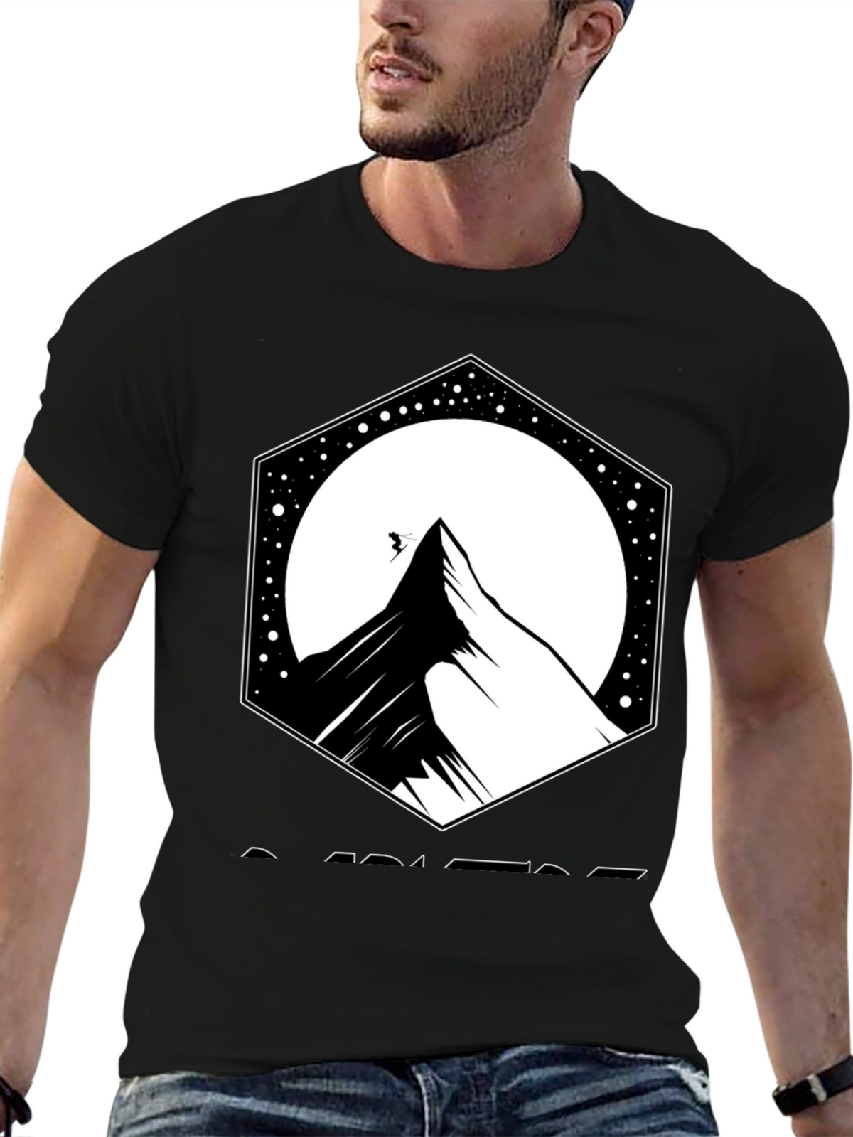 Mountain Peak Graphic Black T-Shirt