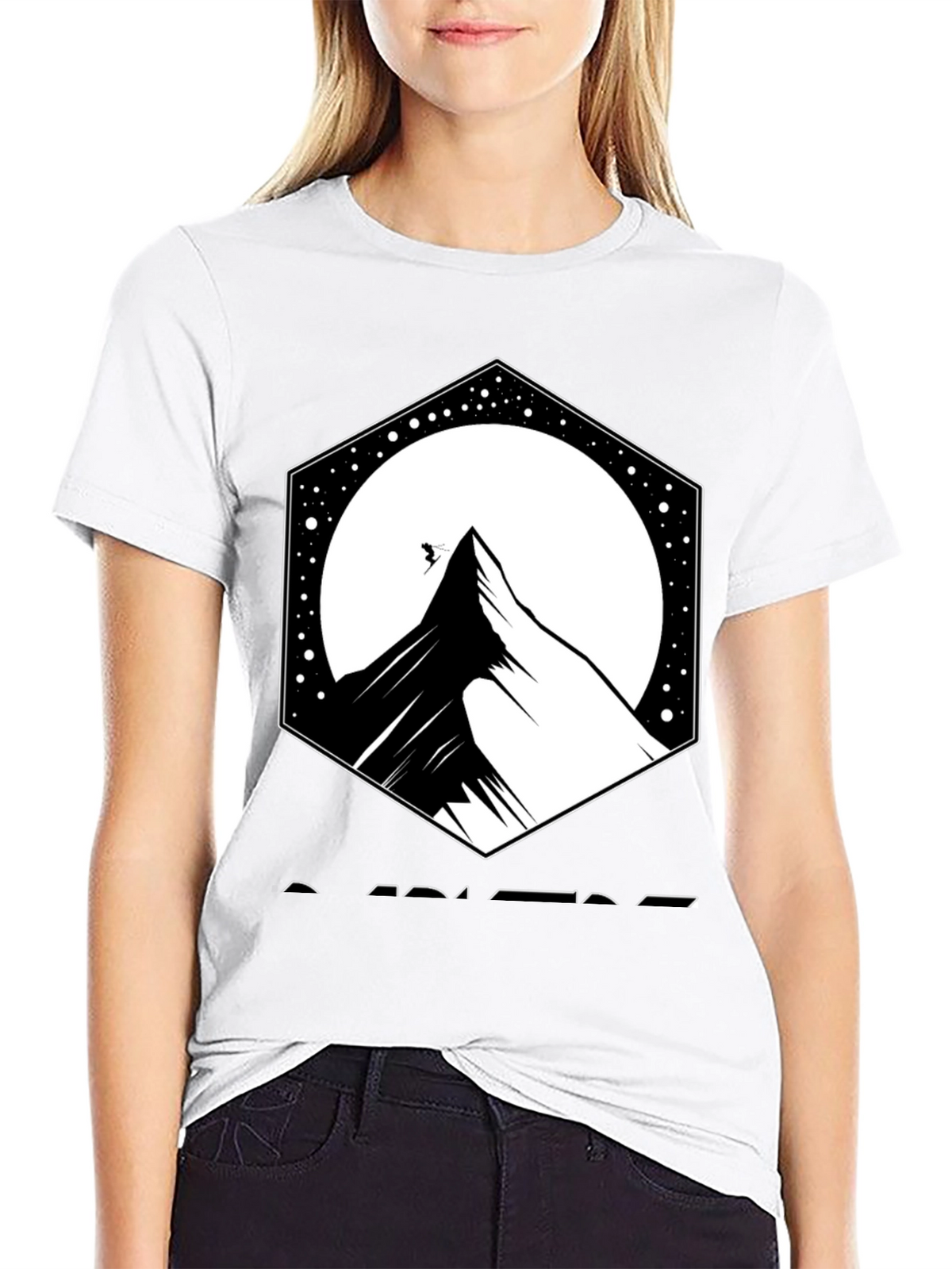 Mountain Peak Graphic Black T-Shirt