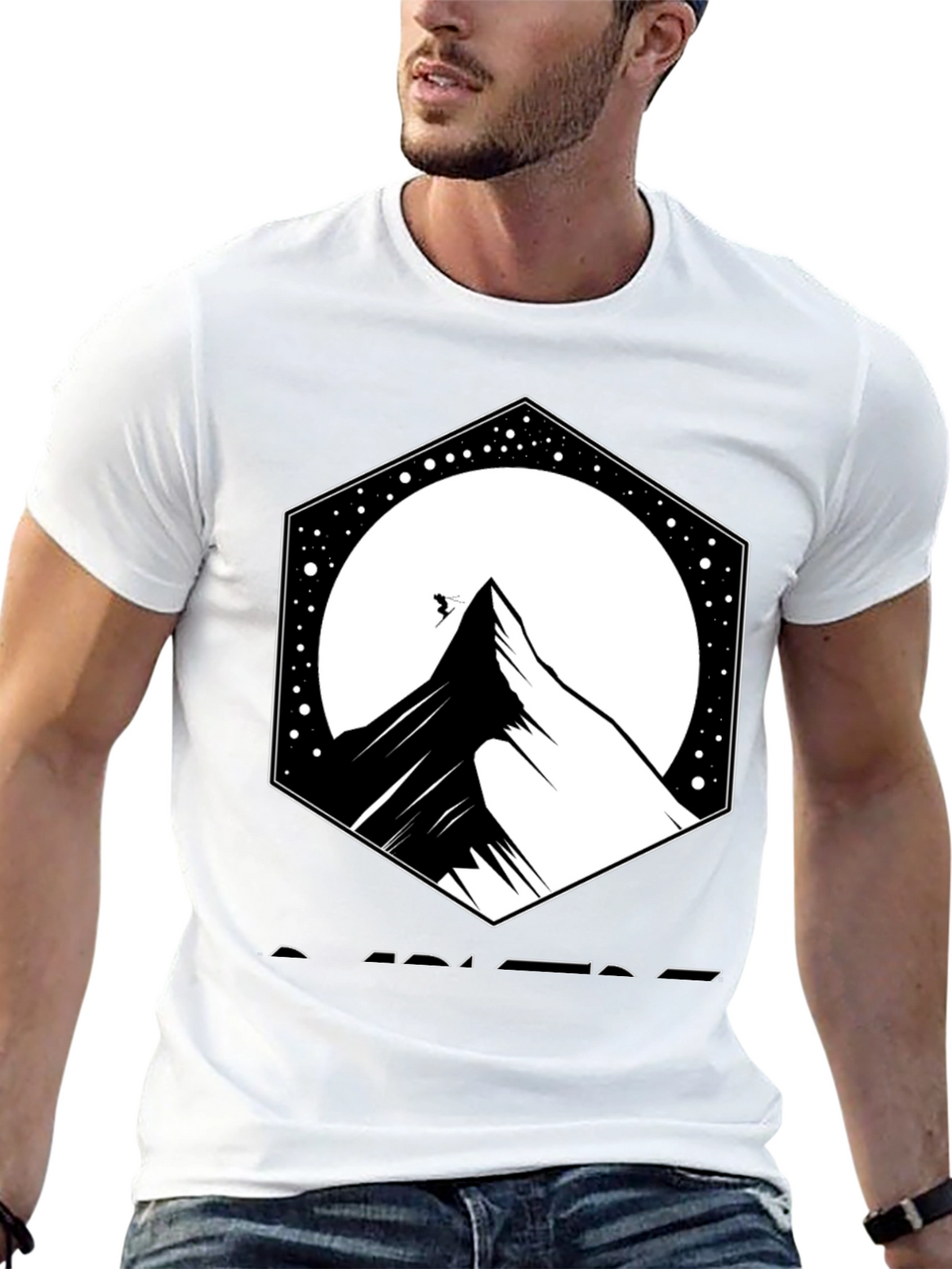Mountain Peak Graphic Black T-Shirt