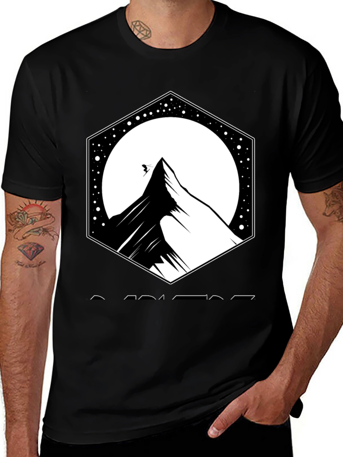 Mountain Peak Graphic Black T-Shirt