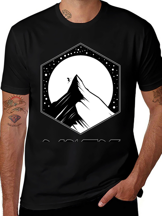 Mountain Peak Graphic Black T-Shirt