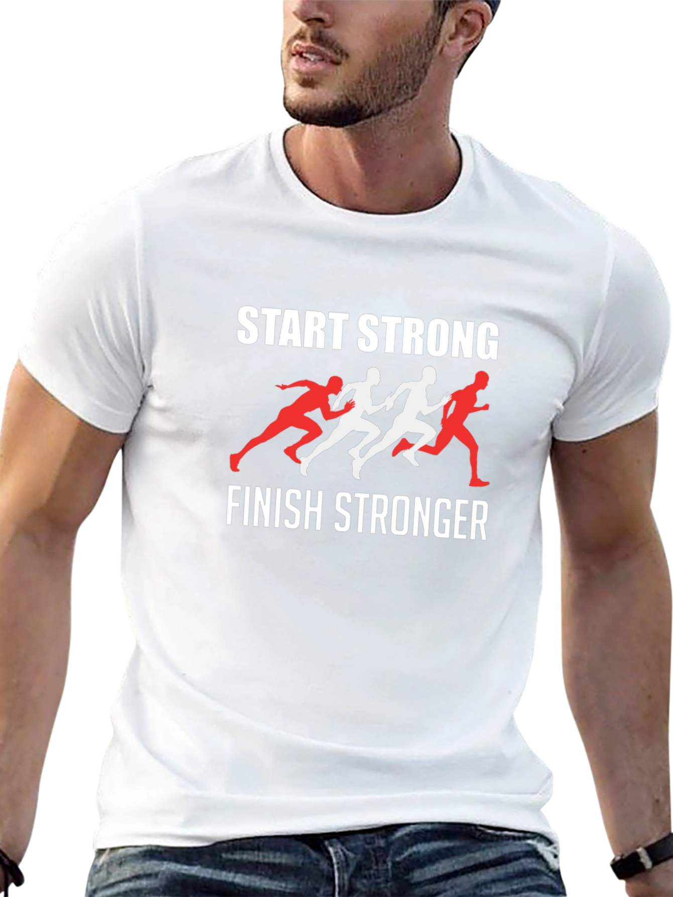Start Strong Finish Stronger Graphic T-Shirt