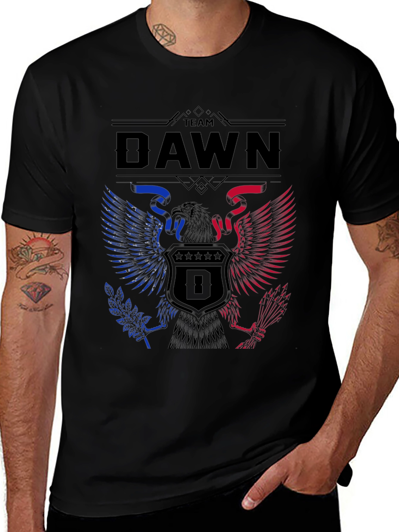 Team Dawn Graphic T-Shirt - Patriotic Eagle Design