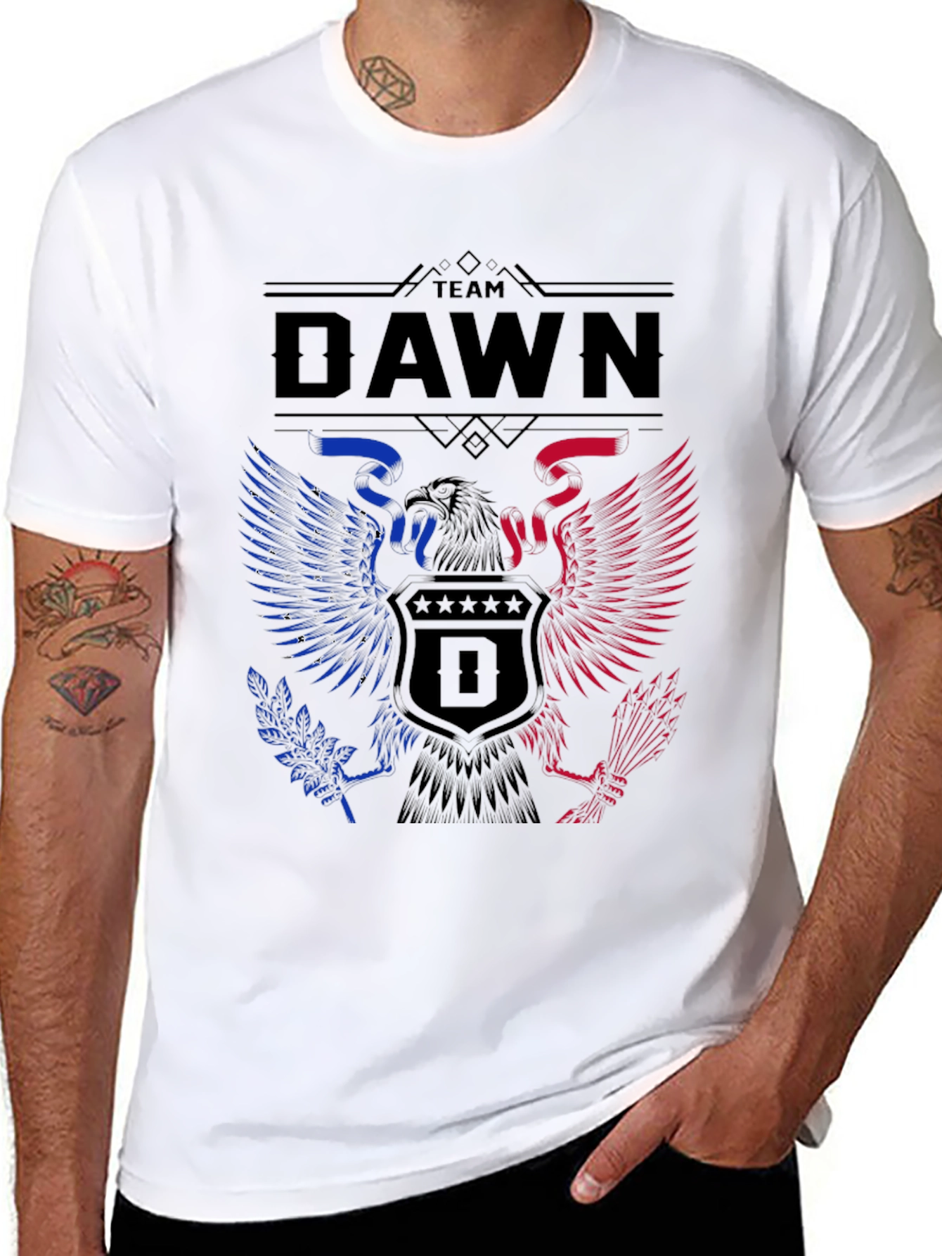 Team Dawn Graphic T-Shirt - Patriotic Eagle Design