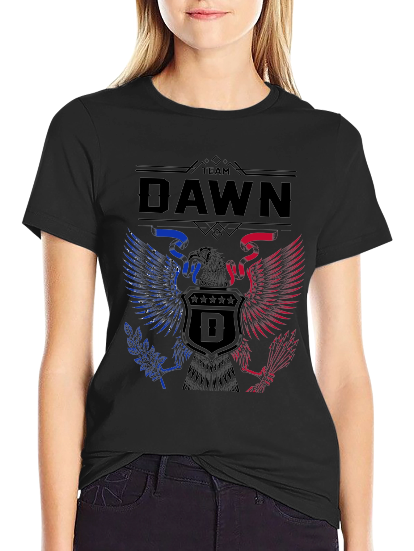 Team Dawn Graphic T-Shirt - Patriotic Eagle Design