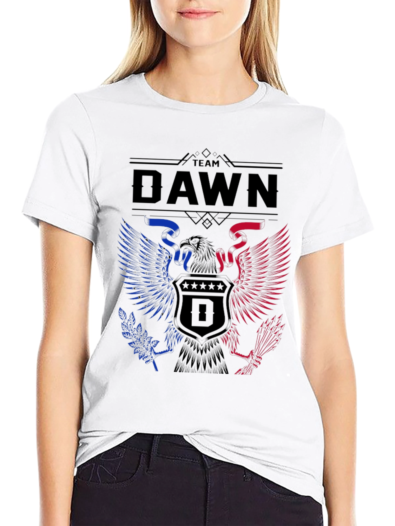 Team Dawn Graphic T-Shirt - Patriotic Eagle Design