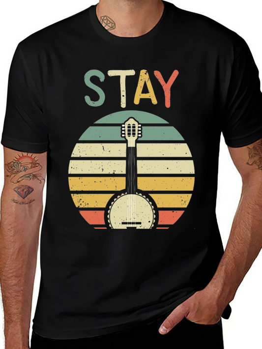 Stay Banjo Sunset Graphic Tee - Retro Style