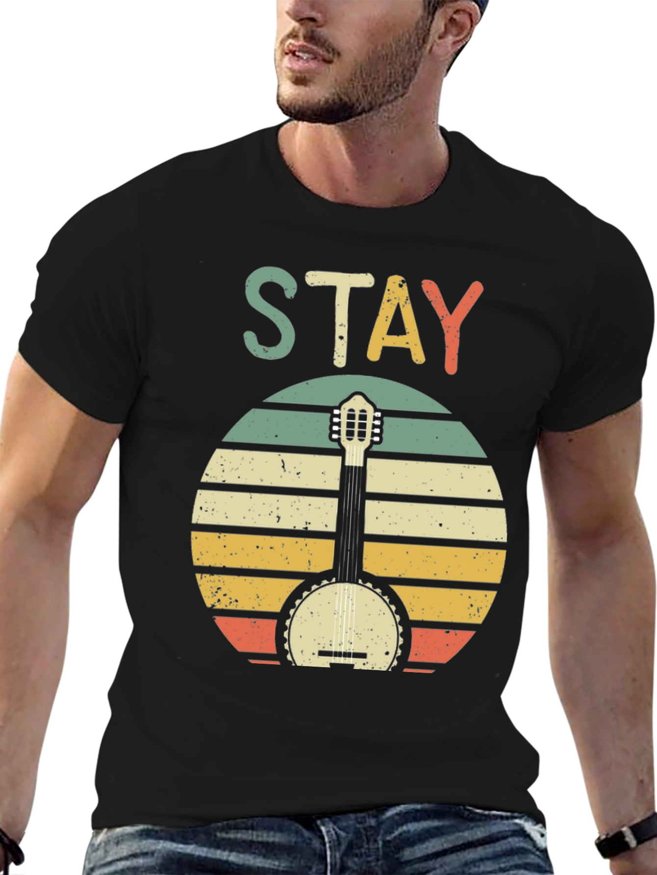 Stay Banjo Sunset Graphic Tee - Retro Style
