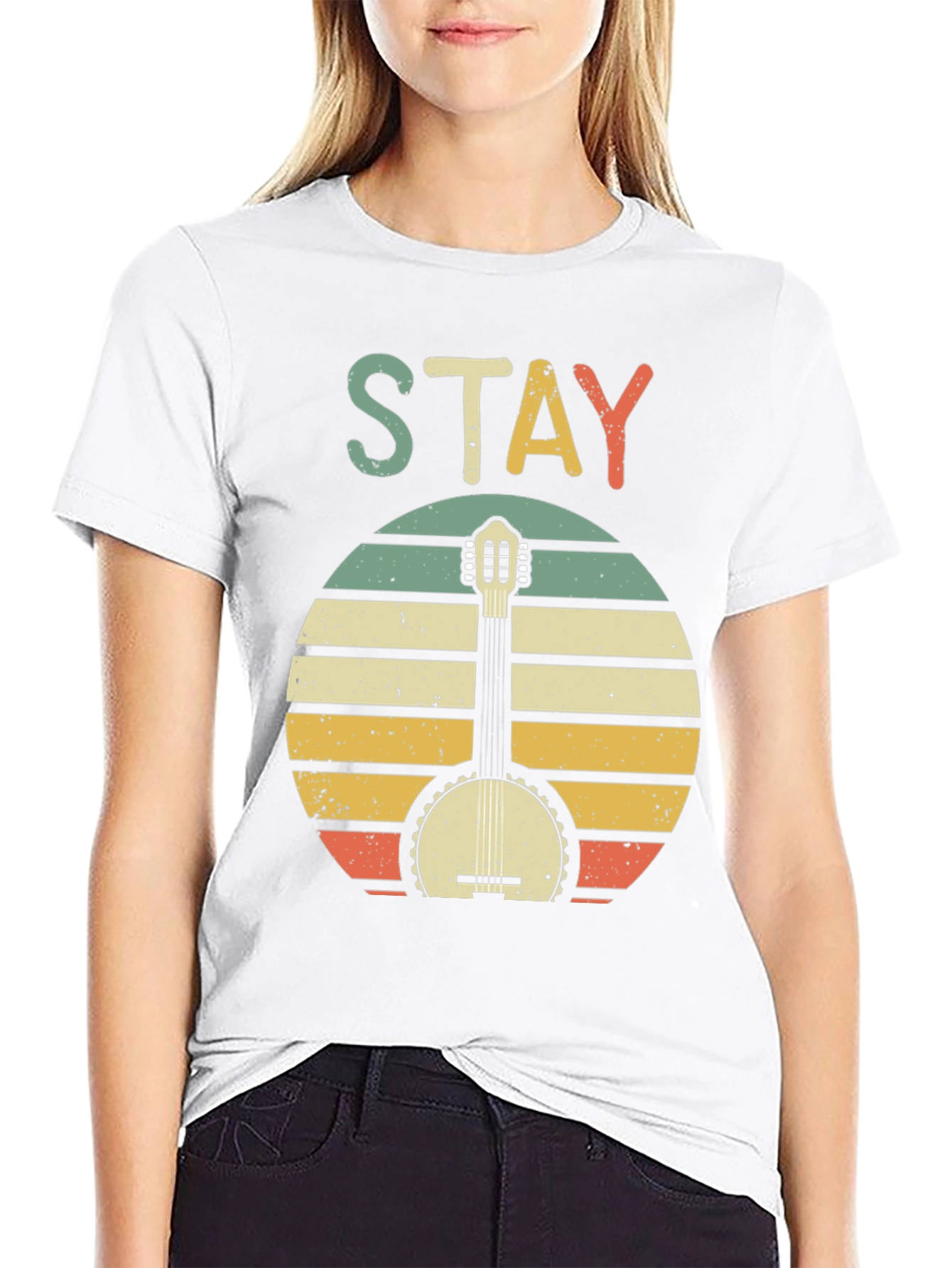 Stay Banjo Sunset Graphic Tee - Retro Style