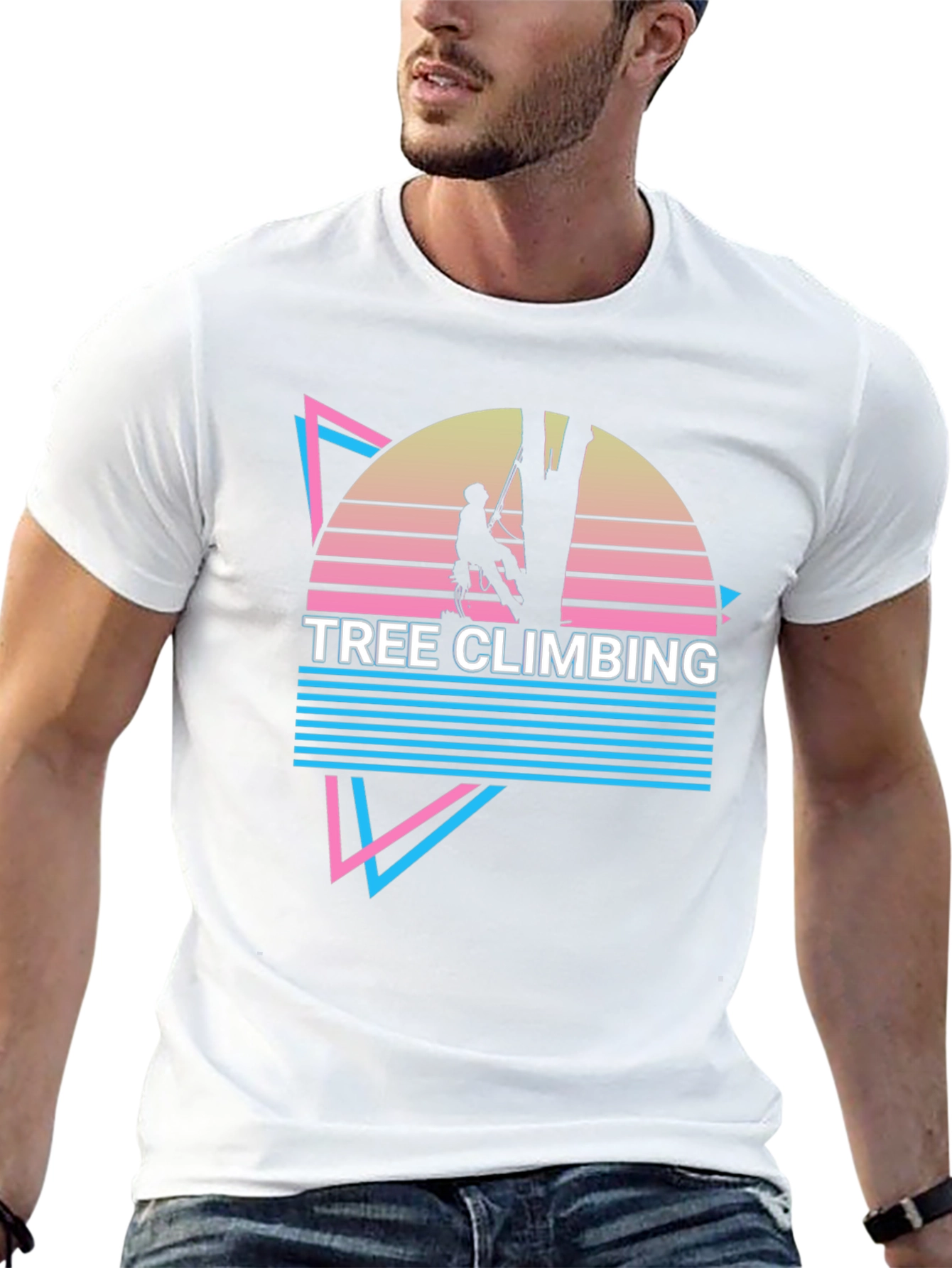 Retro Tree Climbing Graphic T-Shirt