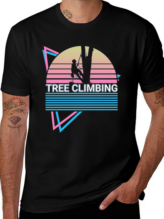 Retro Tree Climbing Graphic T-Shirt