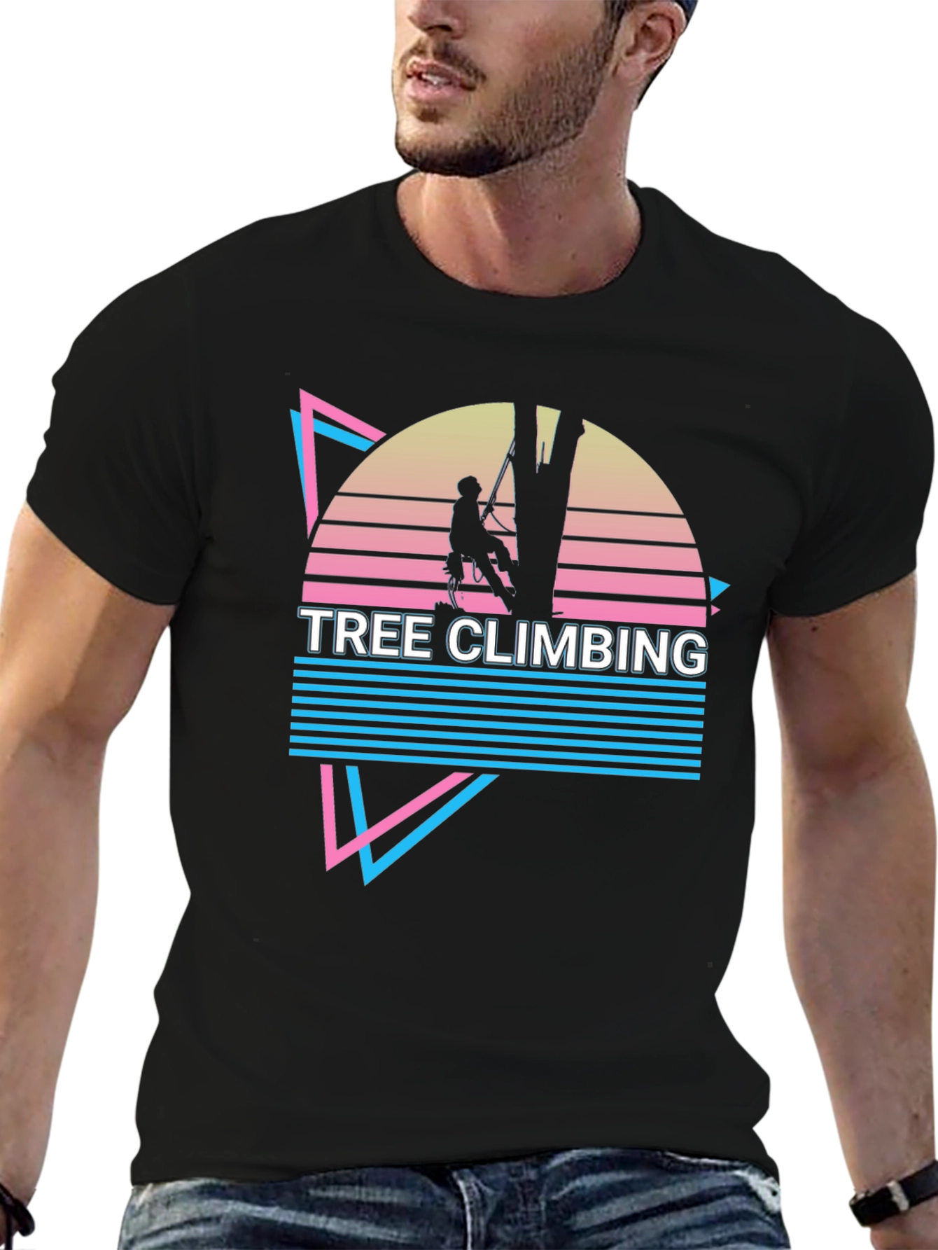Retro Tree Climbing Graphic T-Shirt