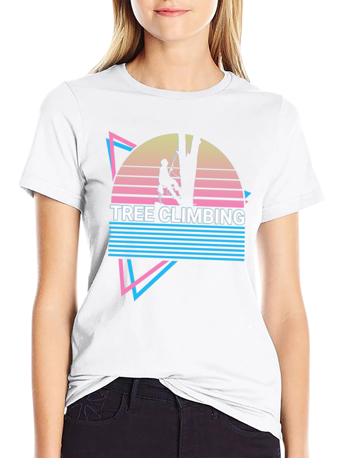 Retro Tree Climbing Graphic T-Shirt