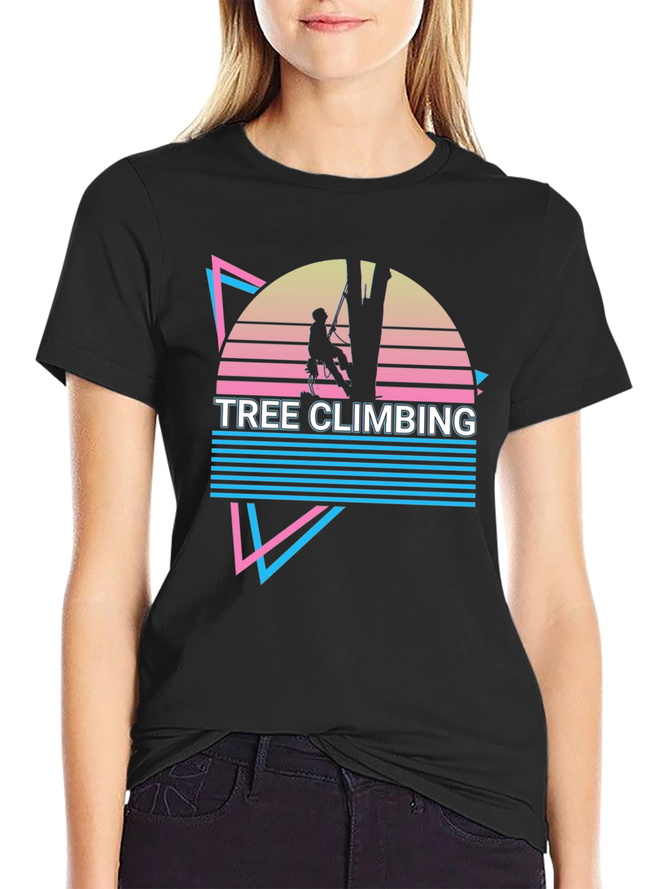 Retro Tree Climbing Graphic T-Shirt