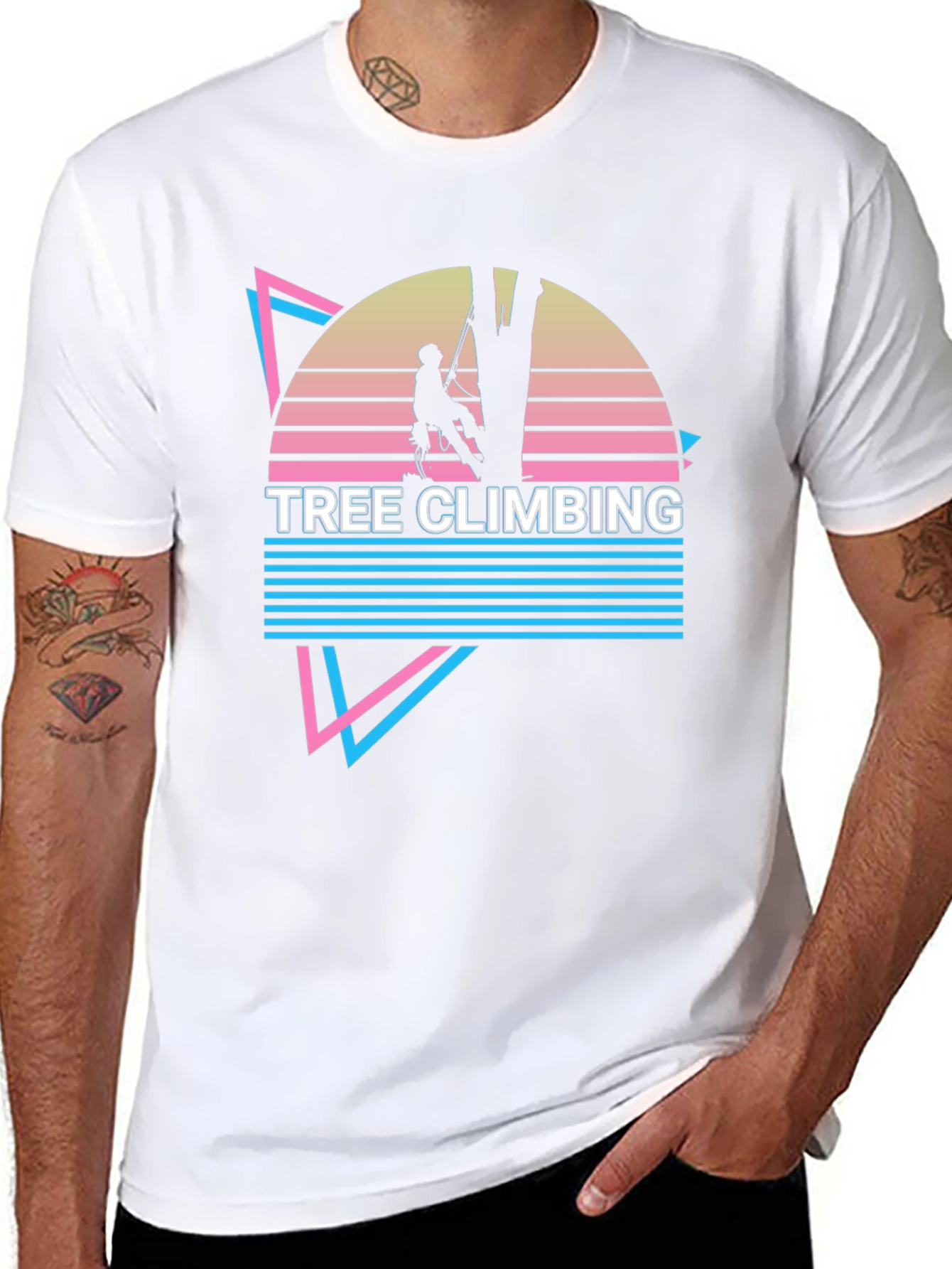Retro Tree Climbing Graphic T-Shirt