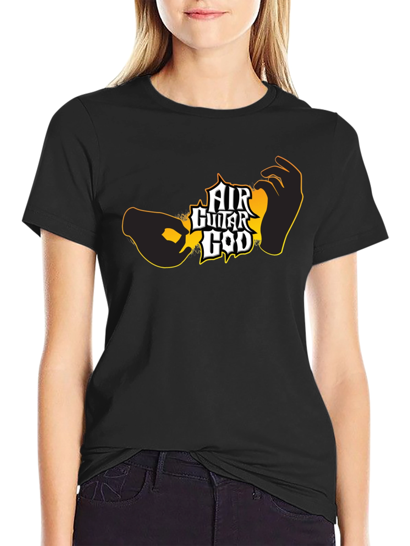 Air Guitar God Black T-Shirt