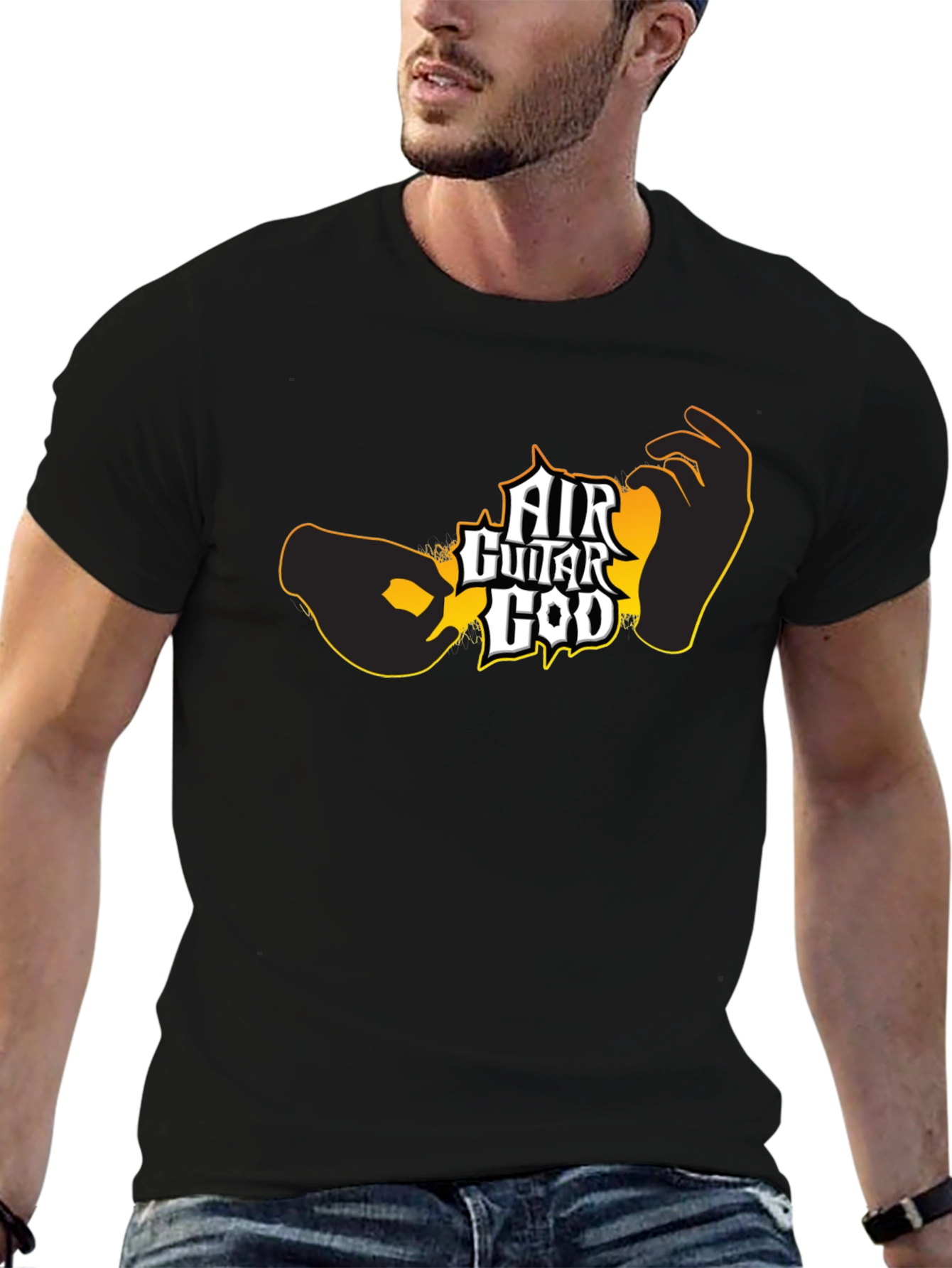 Air Guitar God Black T-Shirt