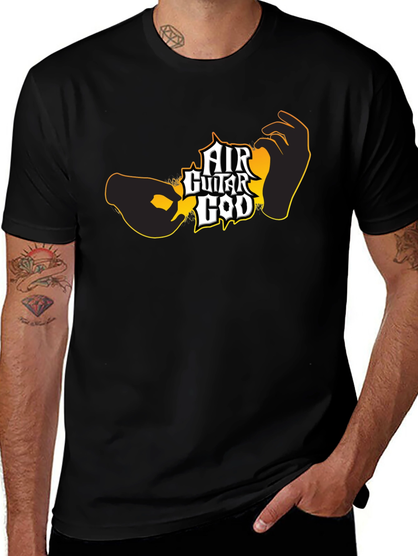 Air Guitar God Black T-Shirt