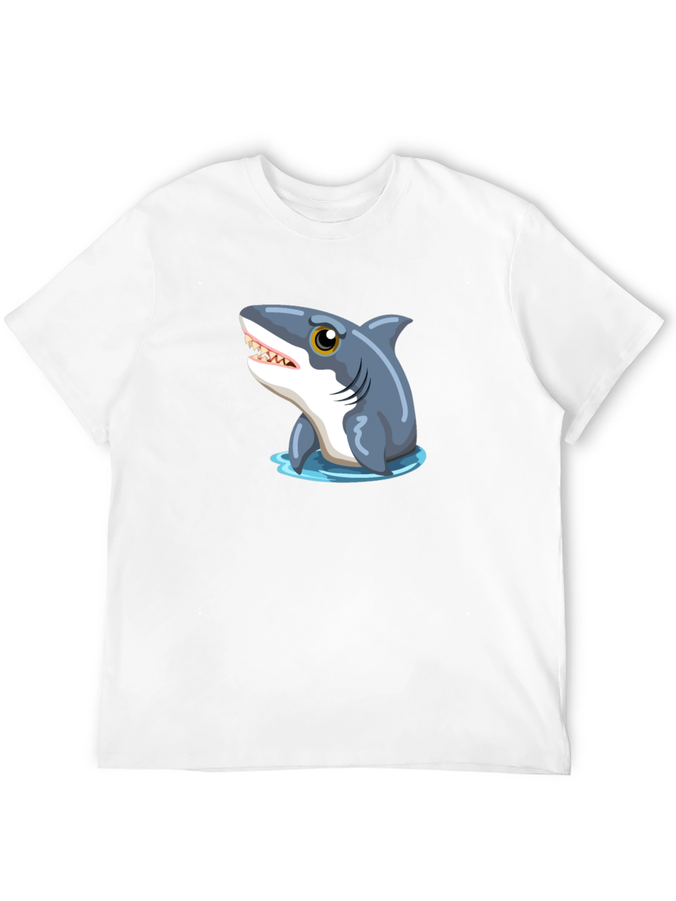 Shark Graphic Tee - Black Cotton T-Shirt