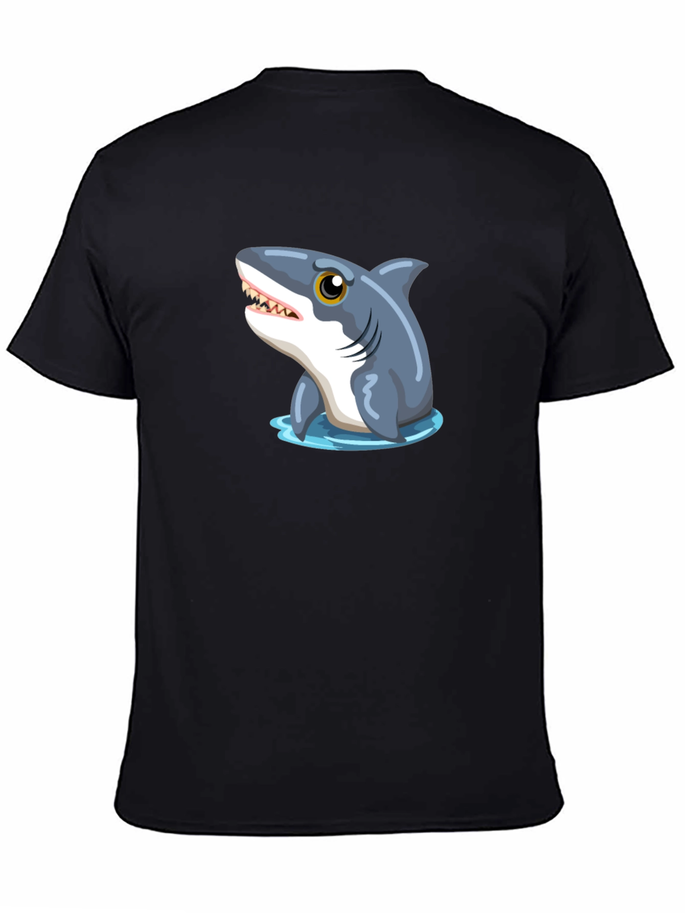 Shark Graphic Tee - Black Cotton T-Shirt