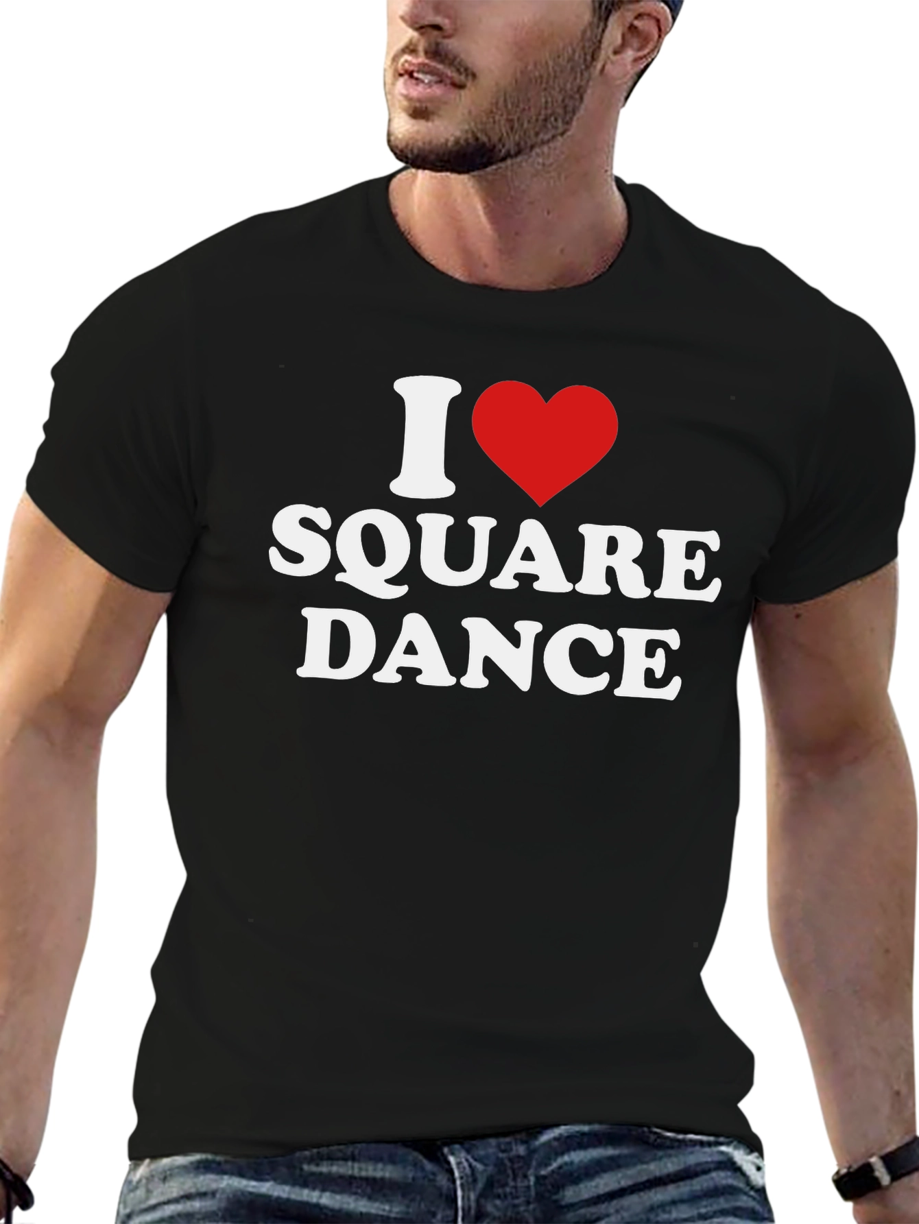 I Heart Square Dance Black T-Shirt