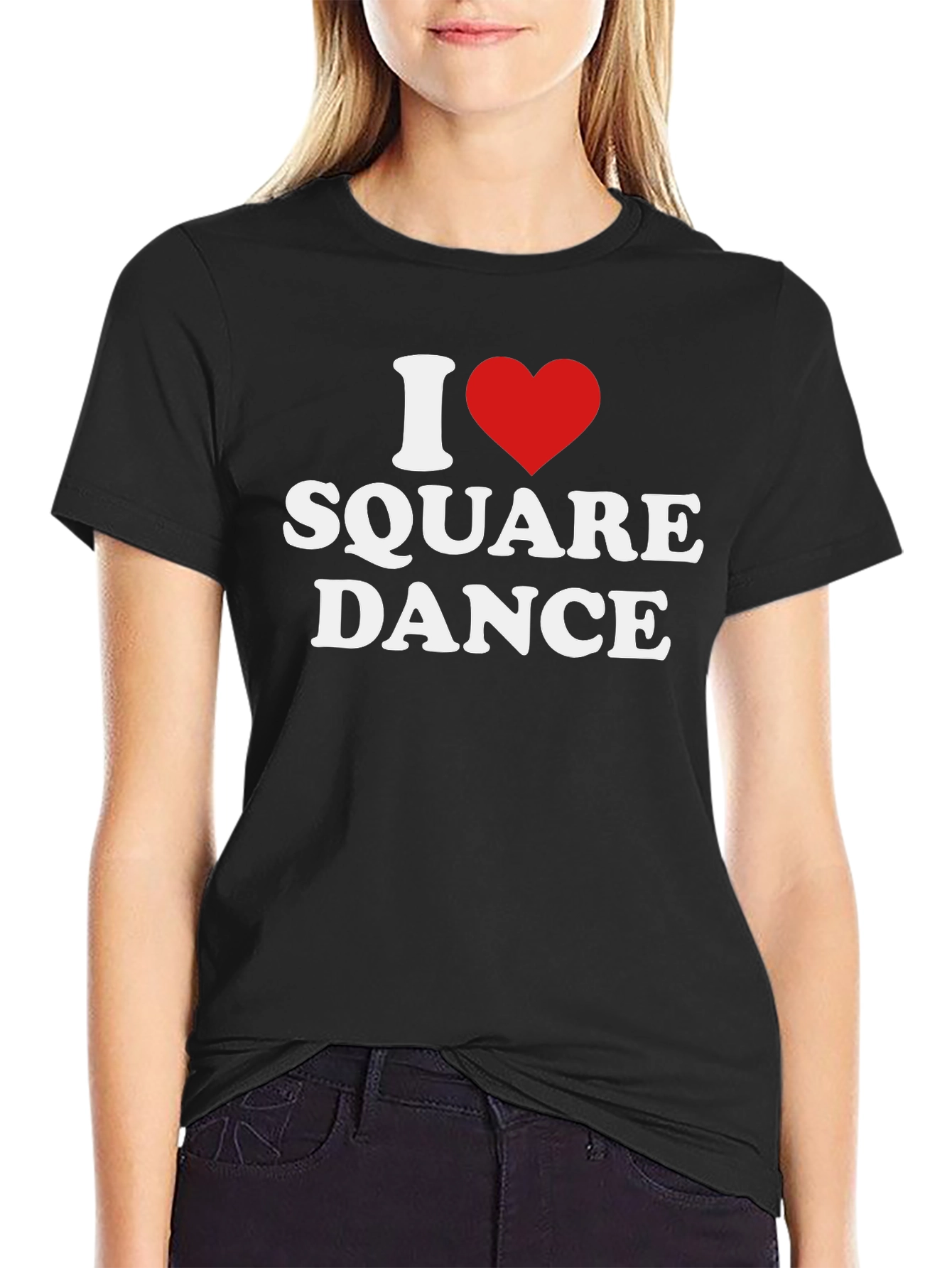 I Heart Square Dance Black T-Shirt