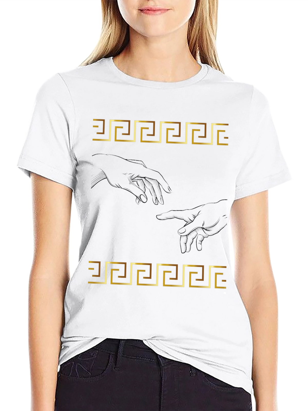 Creation of Adam T-Shirt - Greek Key Art