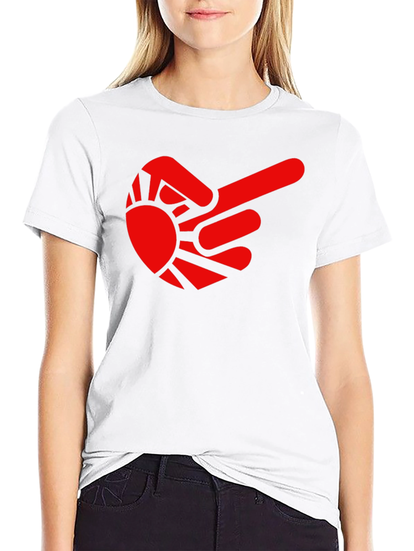 Sun Finger Point Graphic Tee - Modern Style