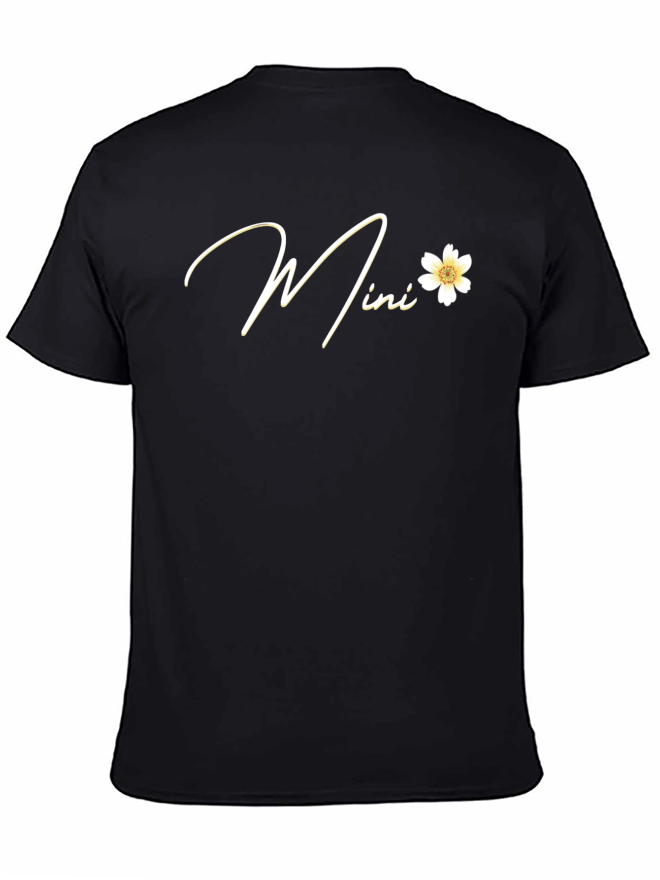 Mini Flower Graphic Black T-Shirt